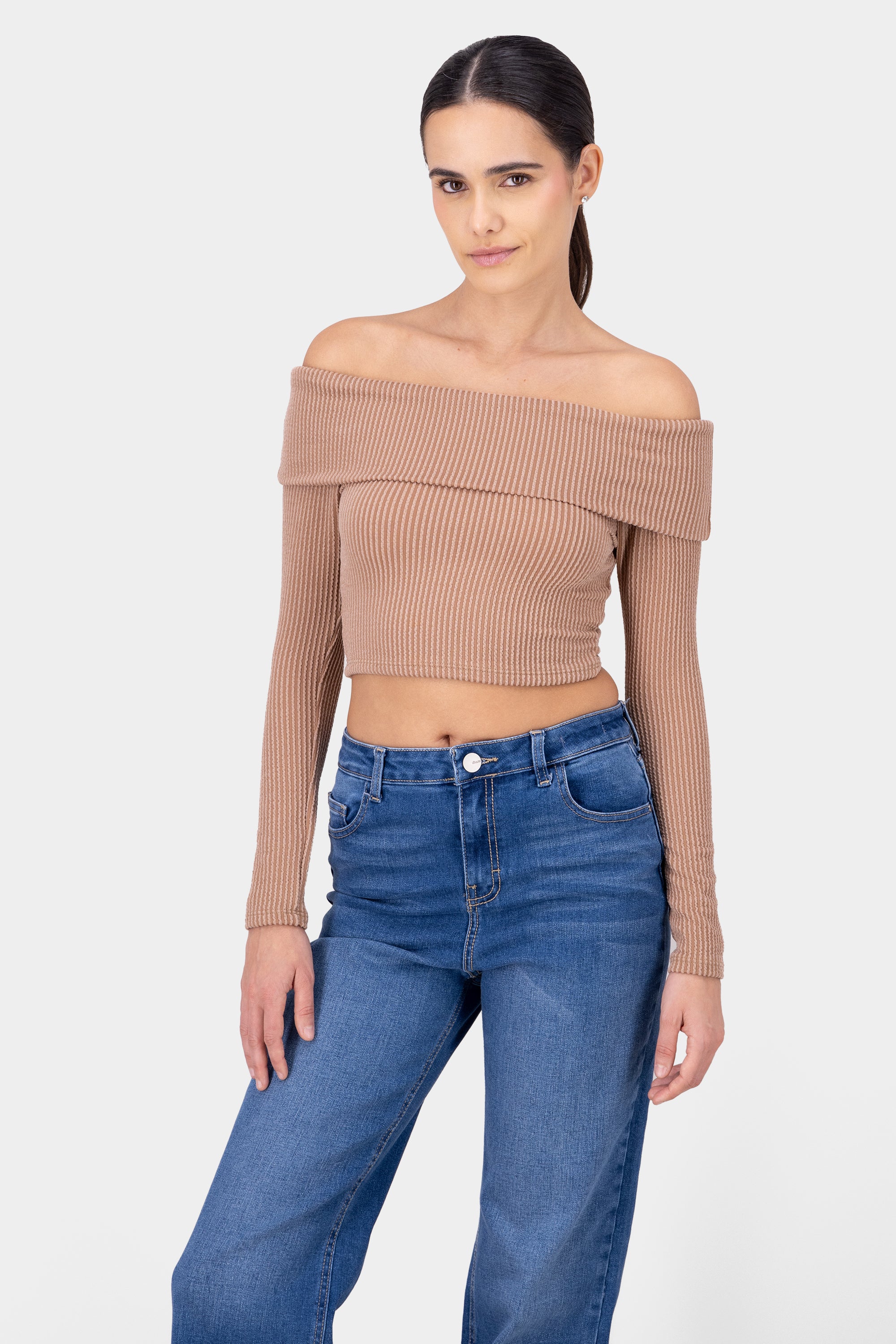 Top Shoulder TEXTURE RIB CAMEL