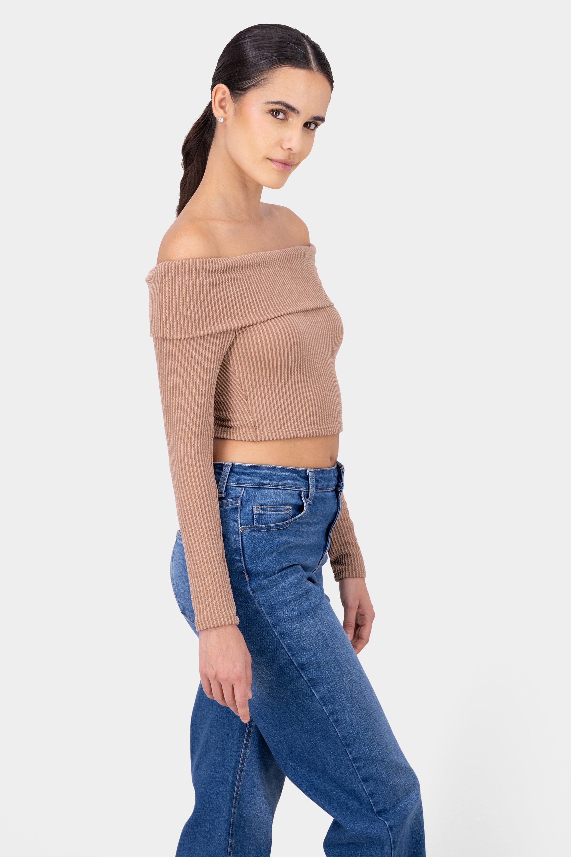 Top Shoulder TEXTURE RIB CAMEL