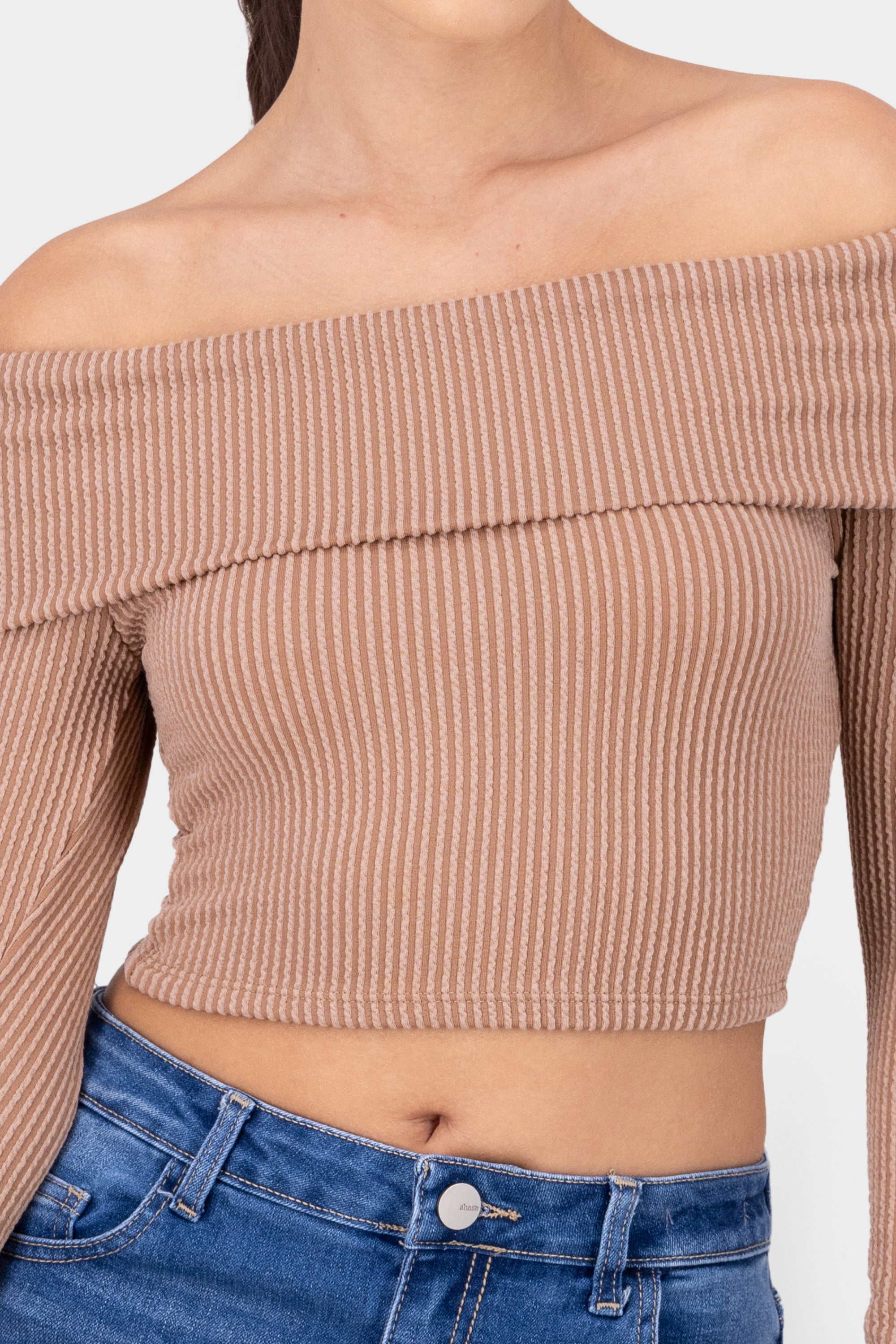 Top Shoulder TEXTURE RIB CAMEL