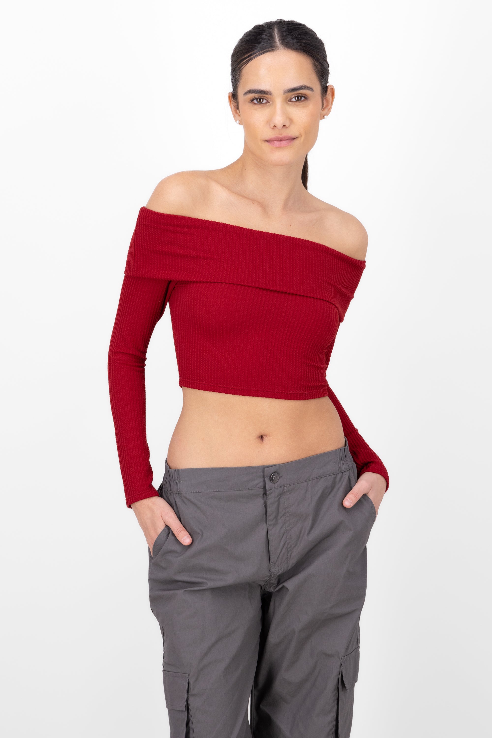 Top Shoulder TEXTURE RIB RED