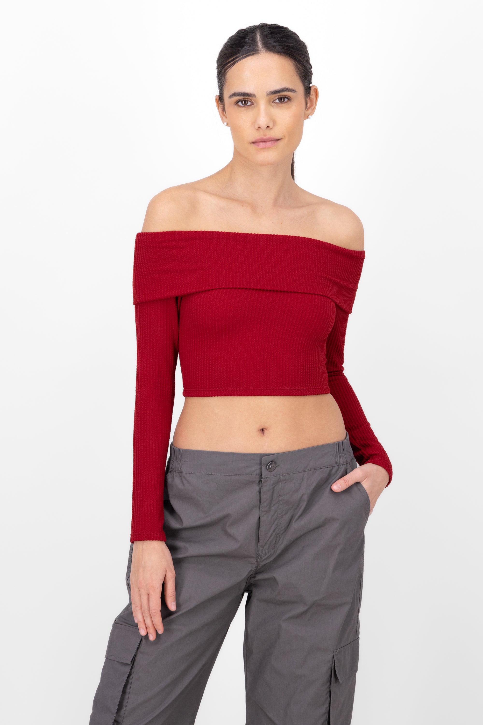 Top Shoulder TEXTURE RIB RED