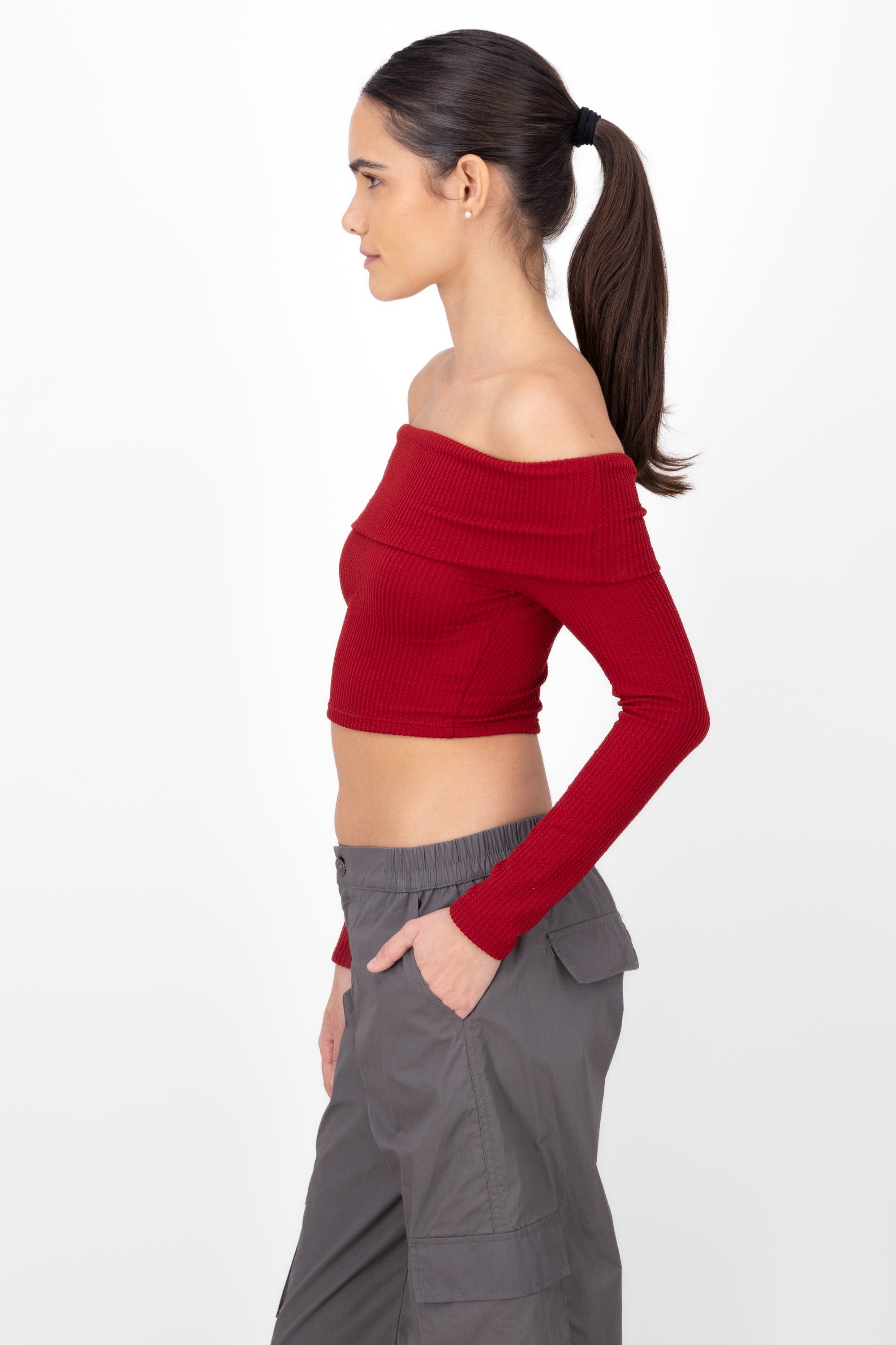 Top Shoulder TEXTURE RIB RED