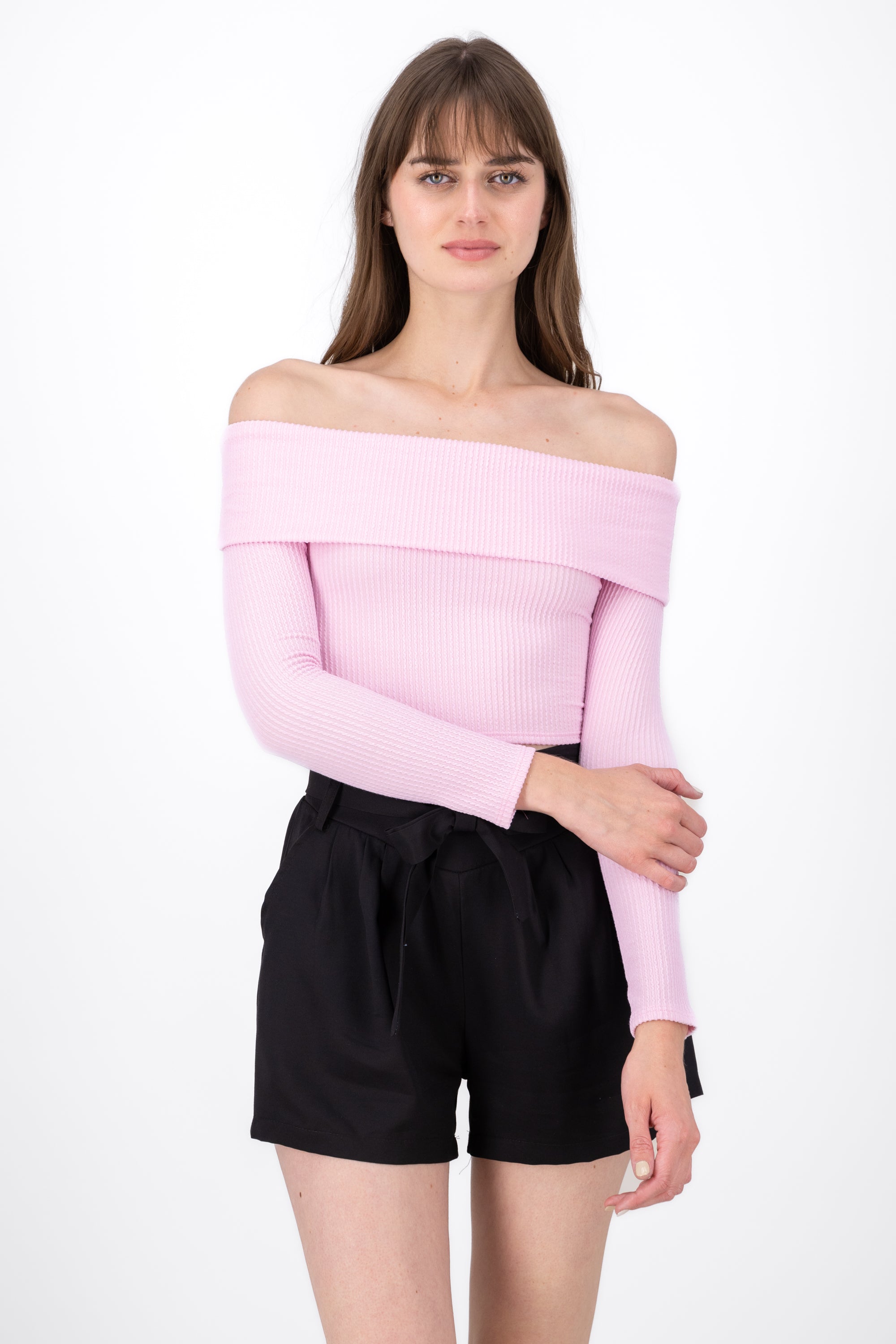 Top Shoulder TEXTURE RIB PINK