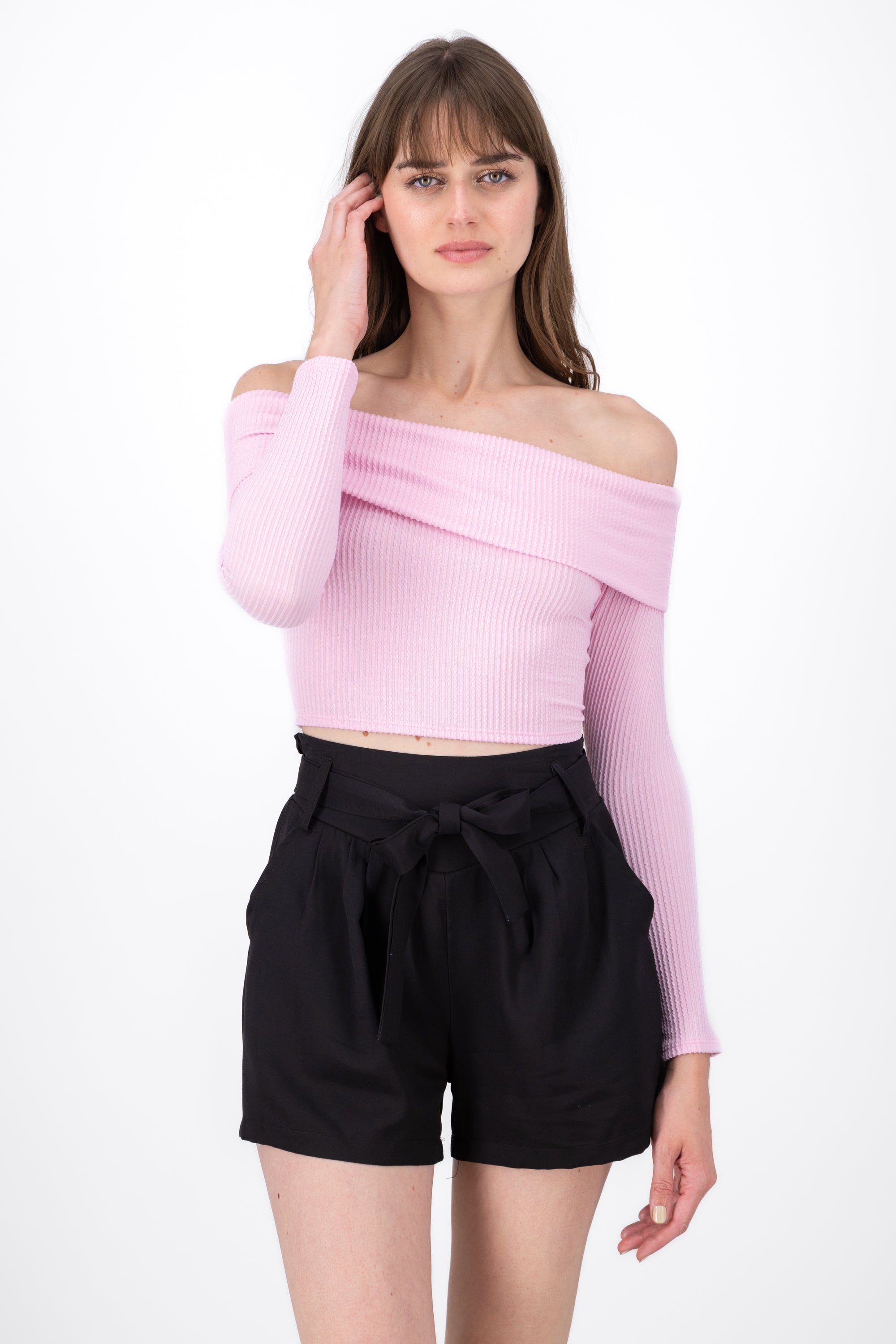 Top Shoulder TEXTURE RIB PINK