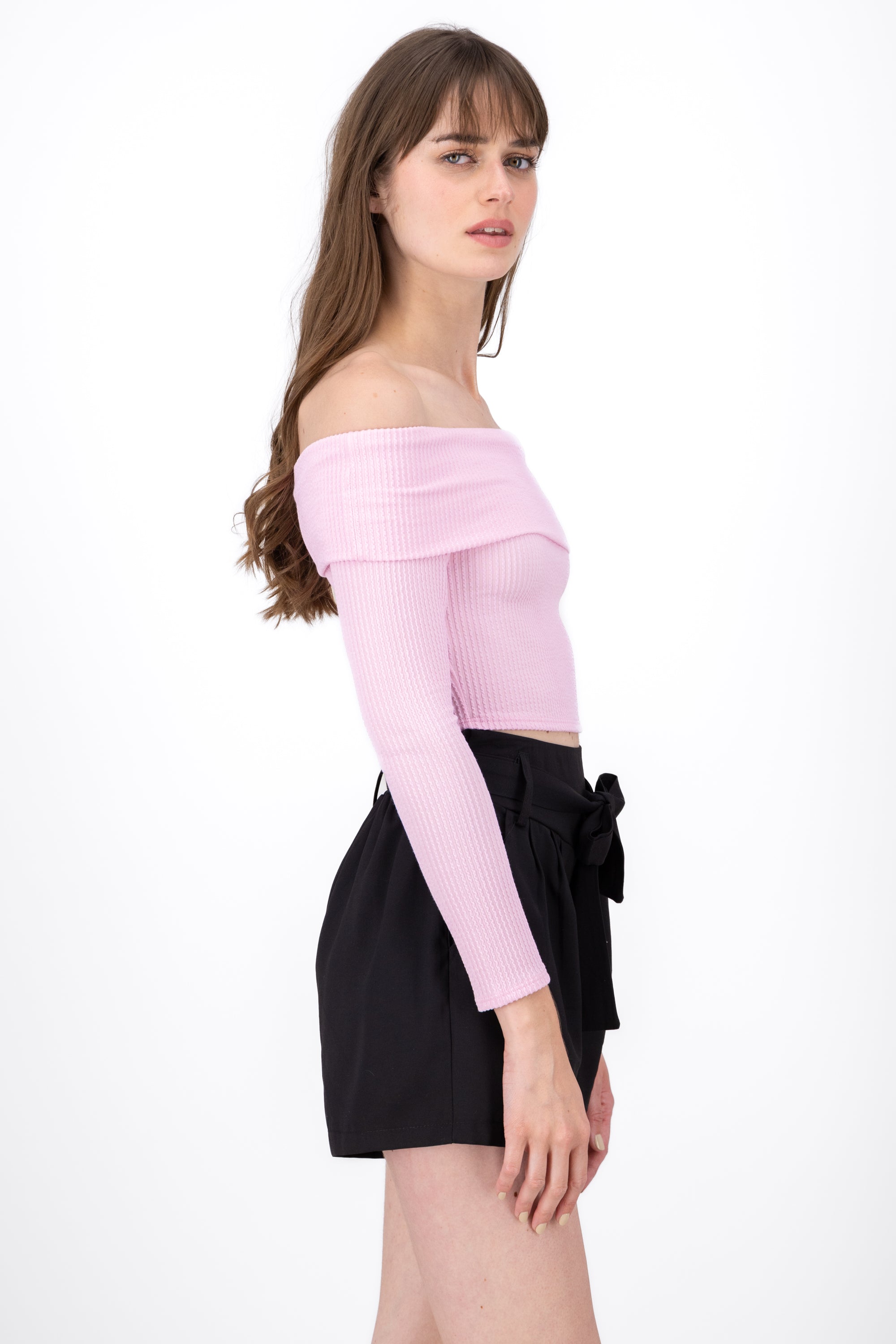 Top Shoulder TEXTURE RIB PINK