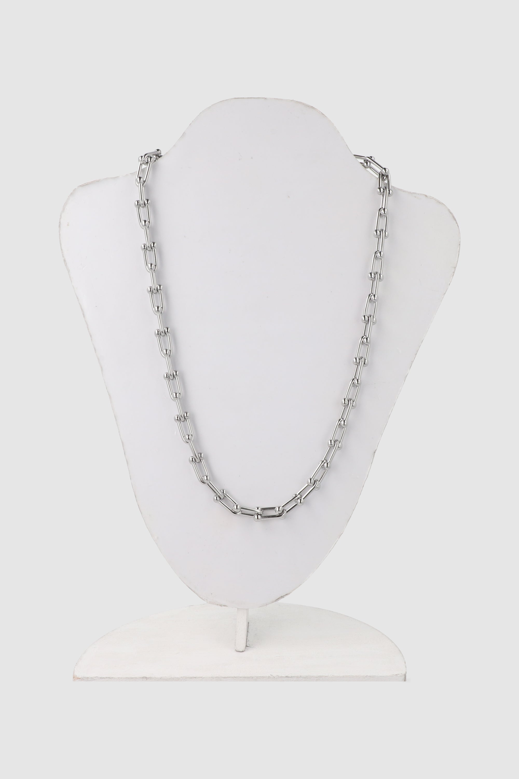 Steel link necklace SILVER