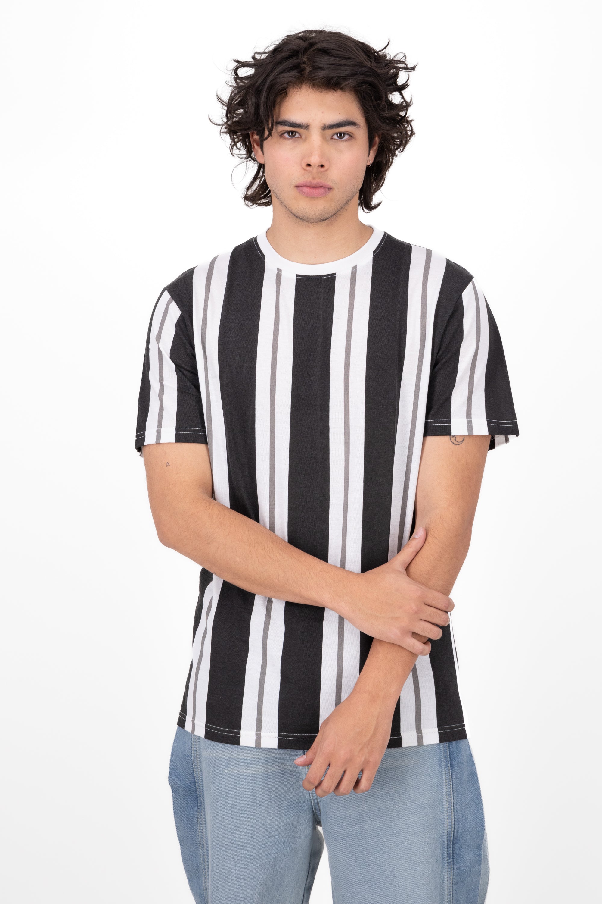 Basic shirt striped striped Black Combo