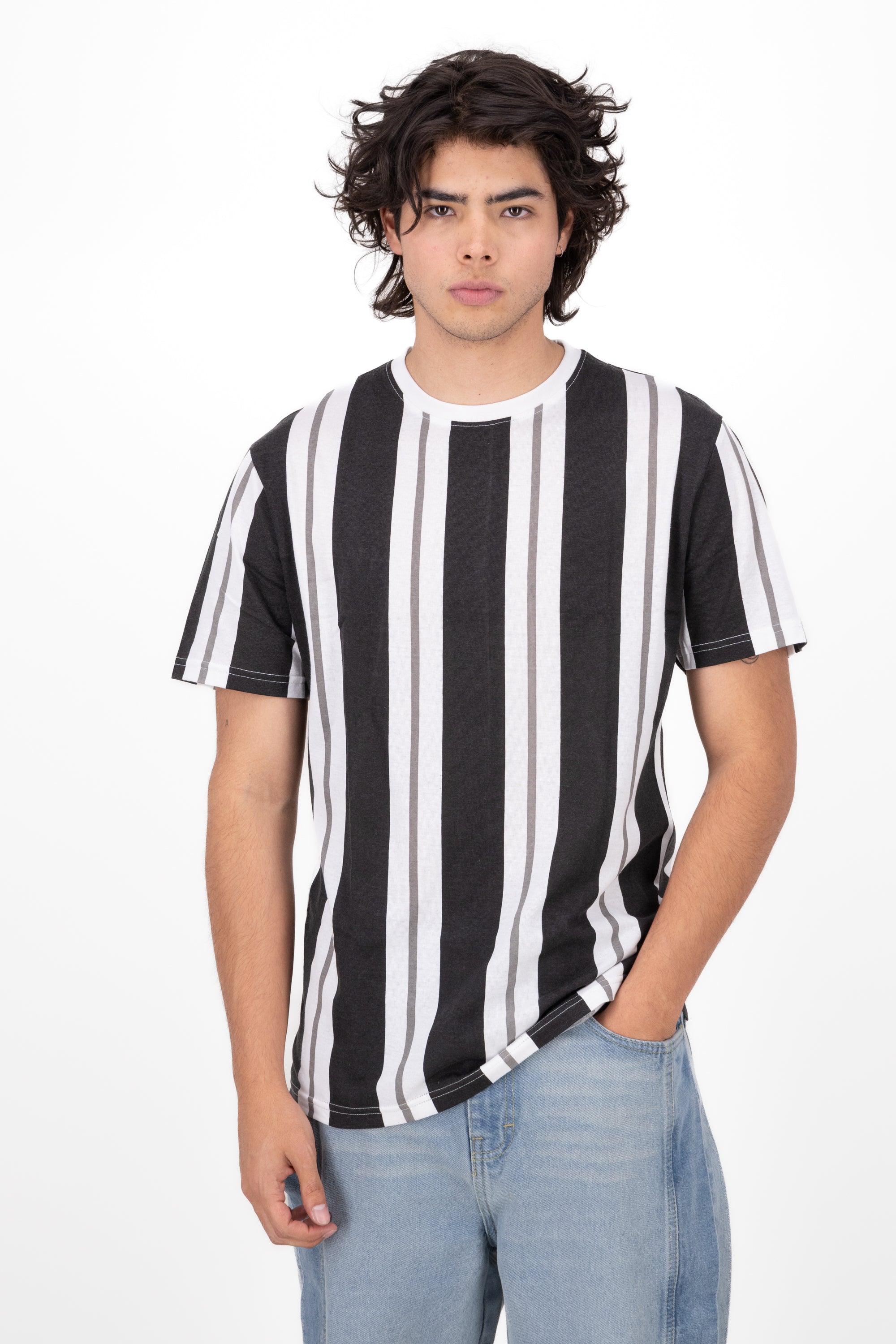 Basic shirt striped striped Black Combo