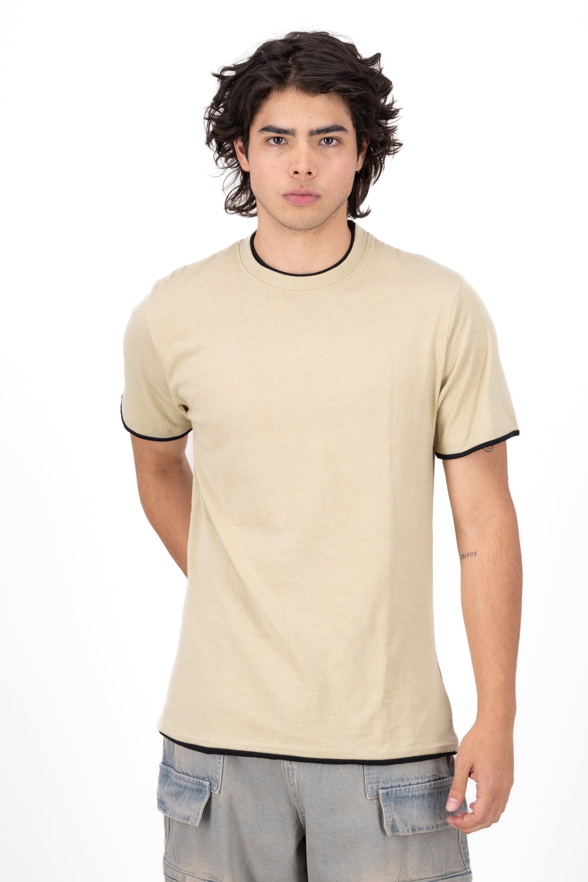 Basic Bicolor shirt BEIGE