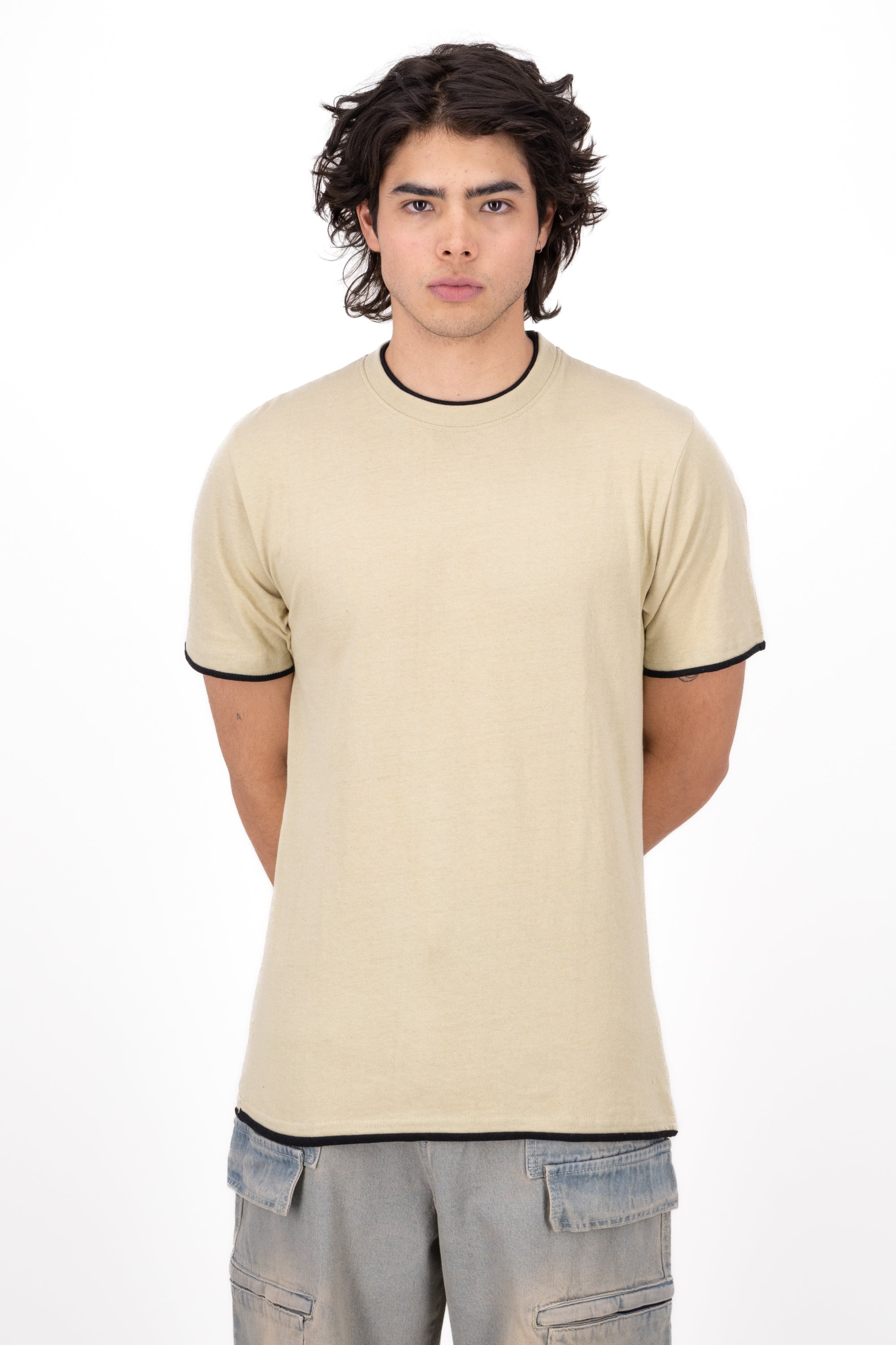 Basic Bicolor shirt BEIGE