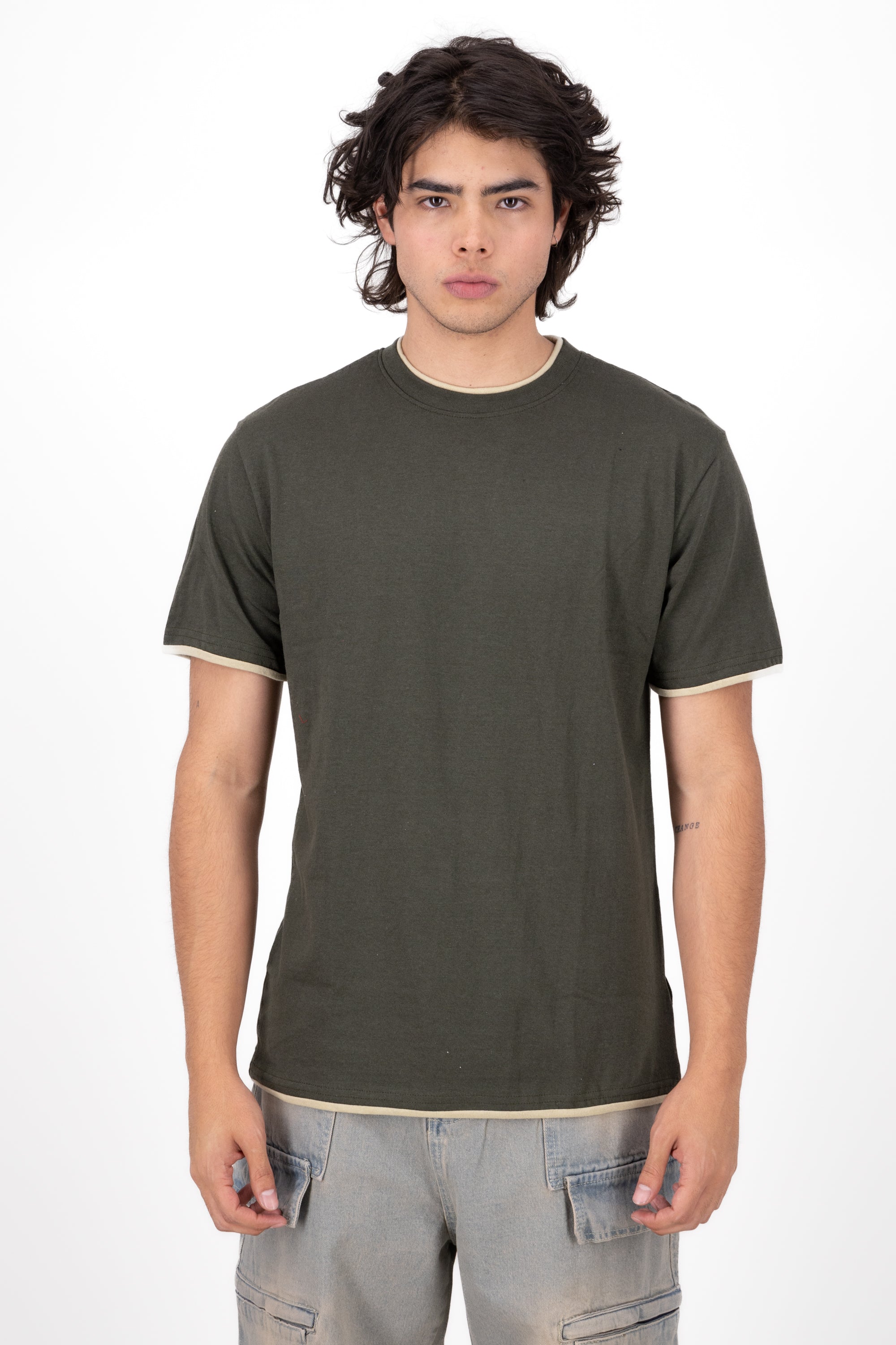 Basic Bicolor shirt OLIVE