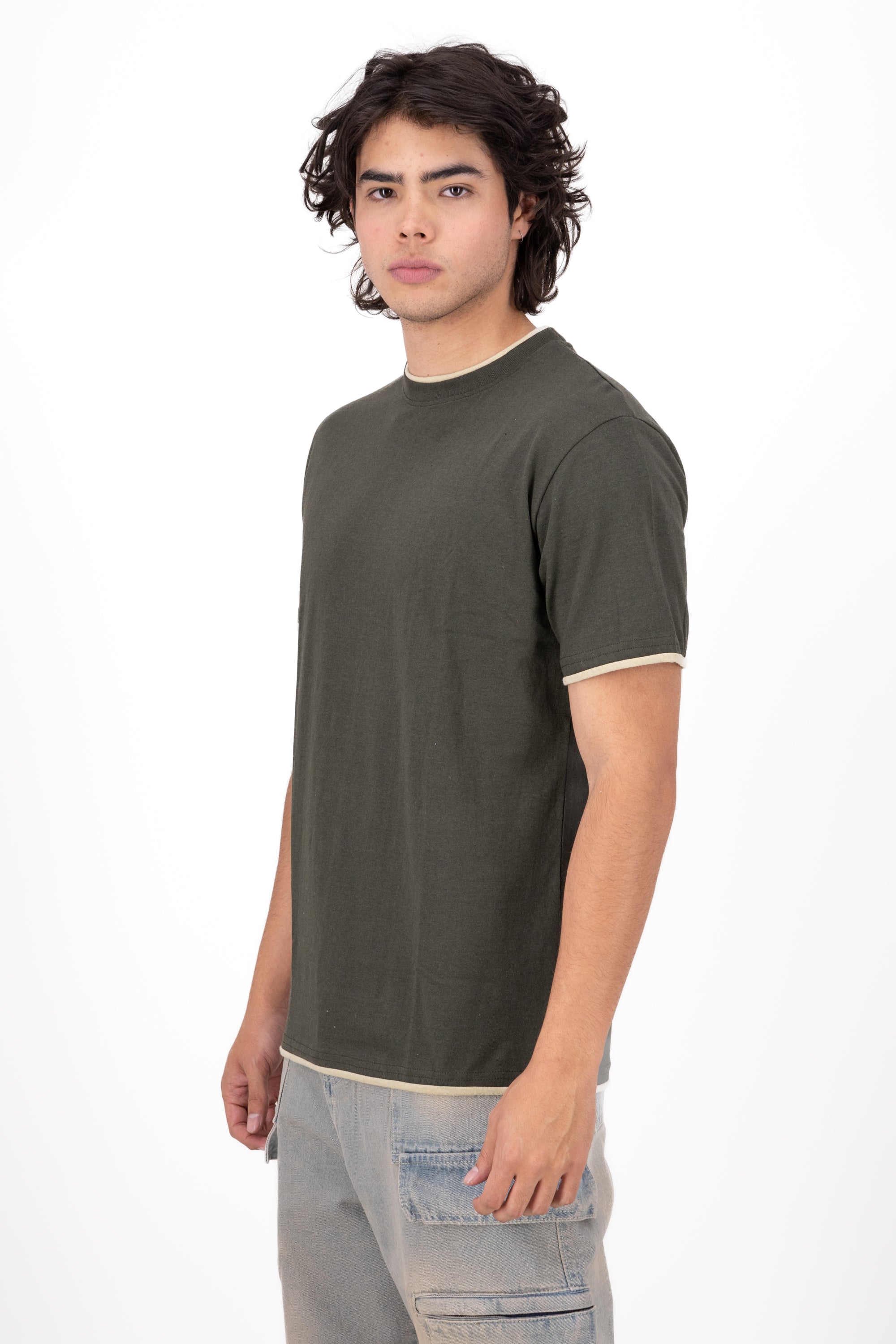 Basic Bicolor shirt OLIVE