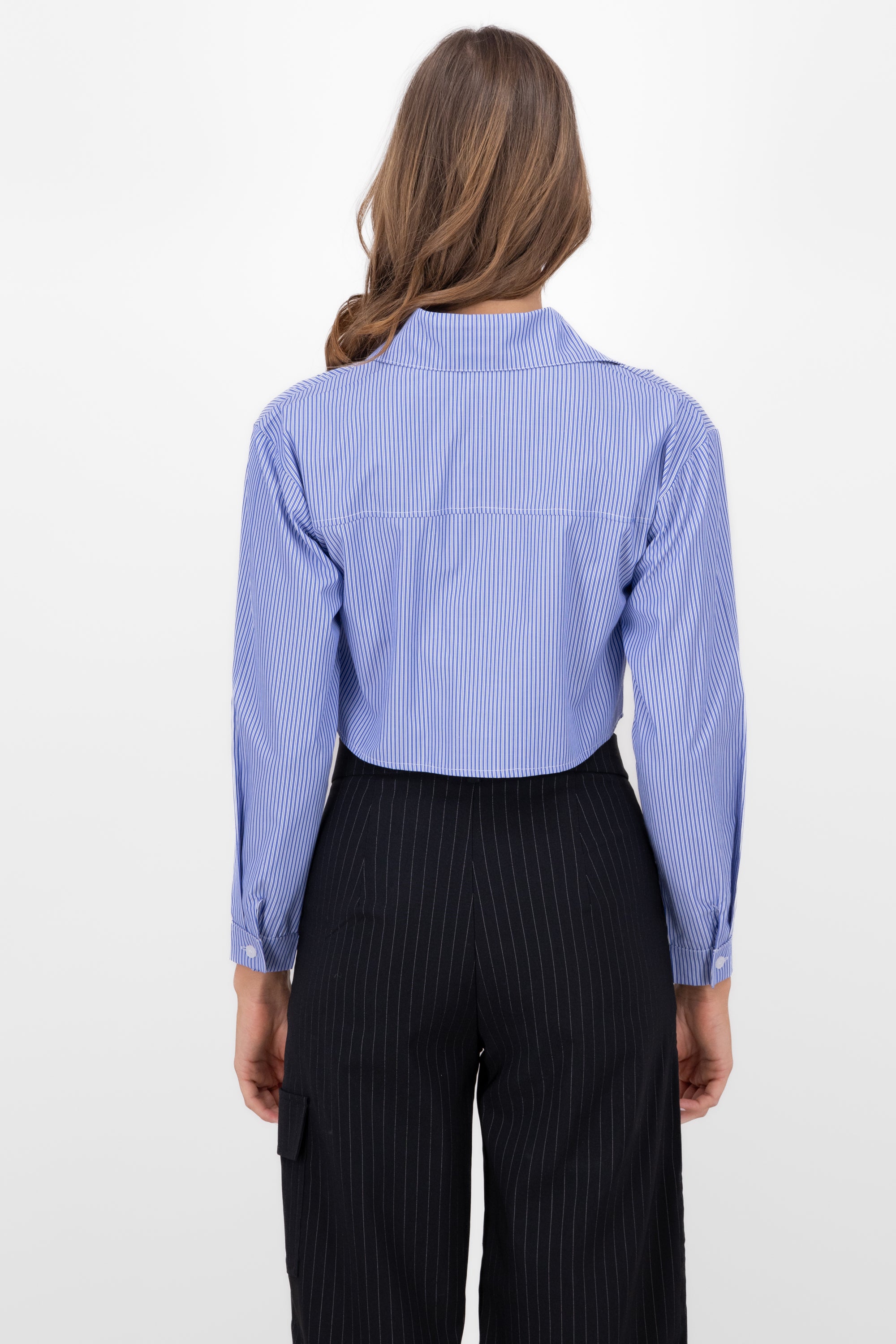 Rayas Crop Shirt Combo blue