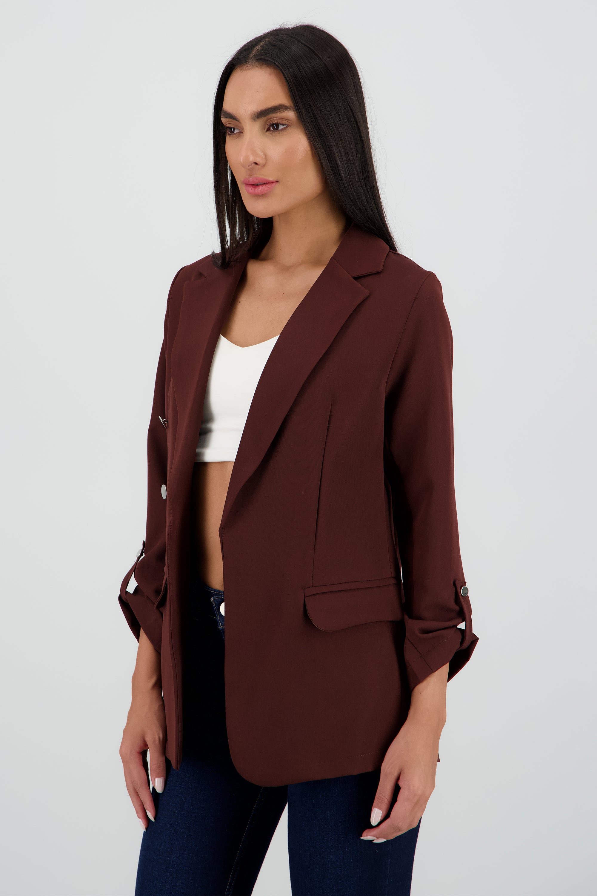 Blazer Oversize Largo Detalle Mangas CAFE