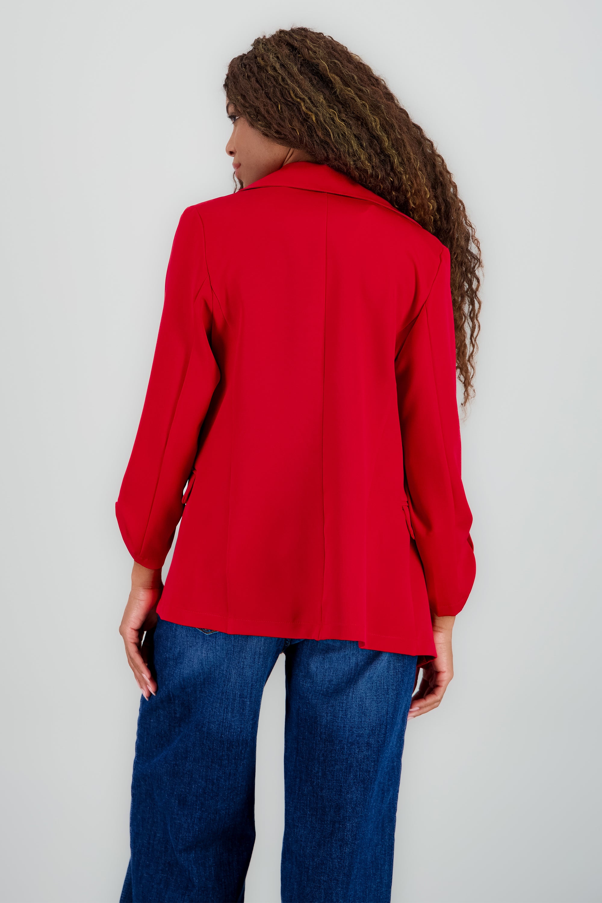 Blazer Oversize Largo Detalle Mangas ROJO