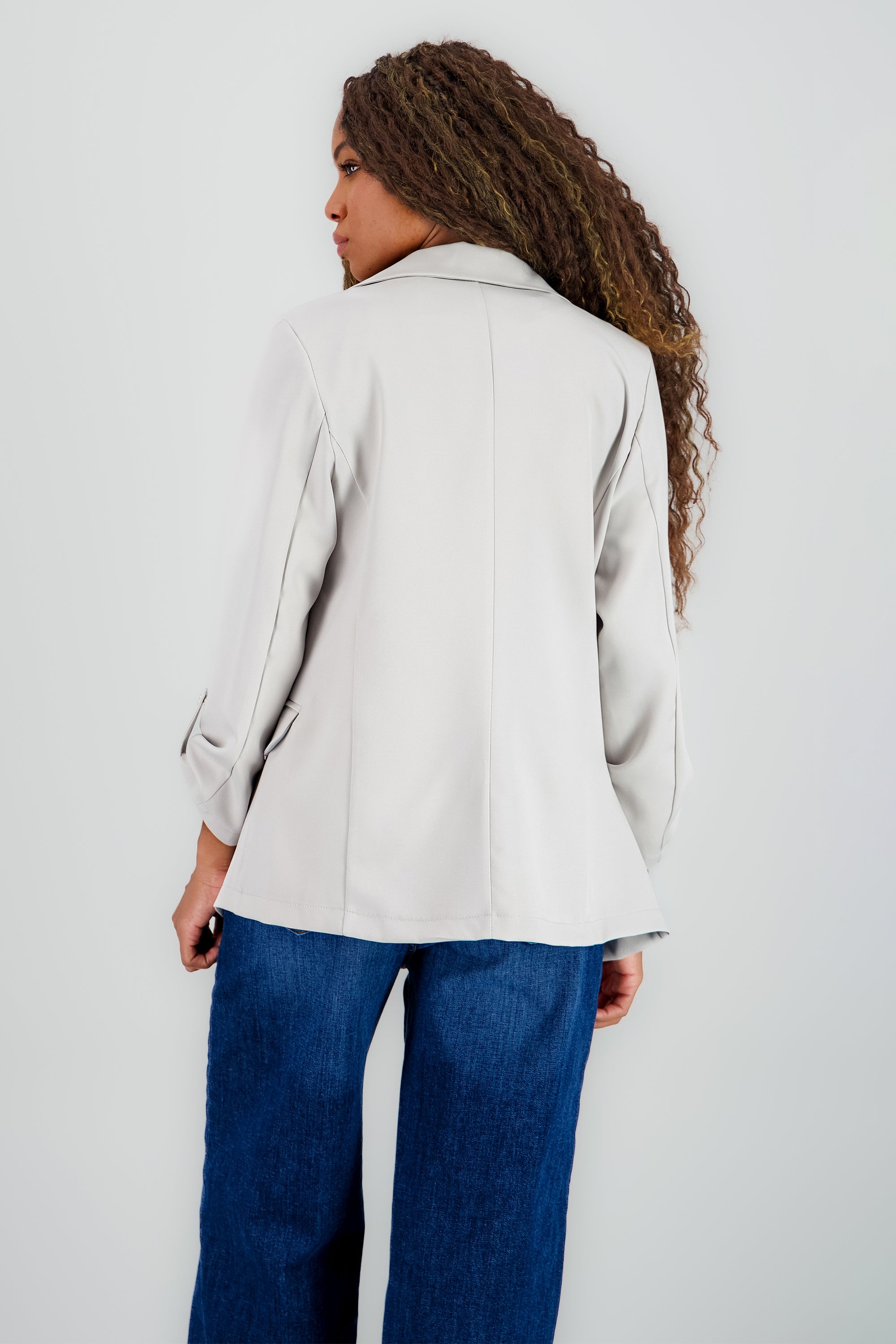 Blazer Oversize Largo Detalle Mangas GREIGE