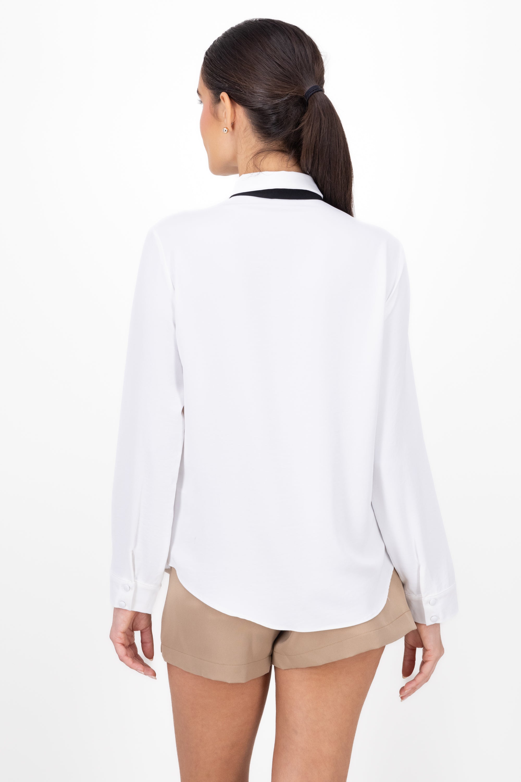 Long shirt bun detail WHITE