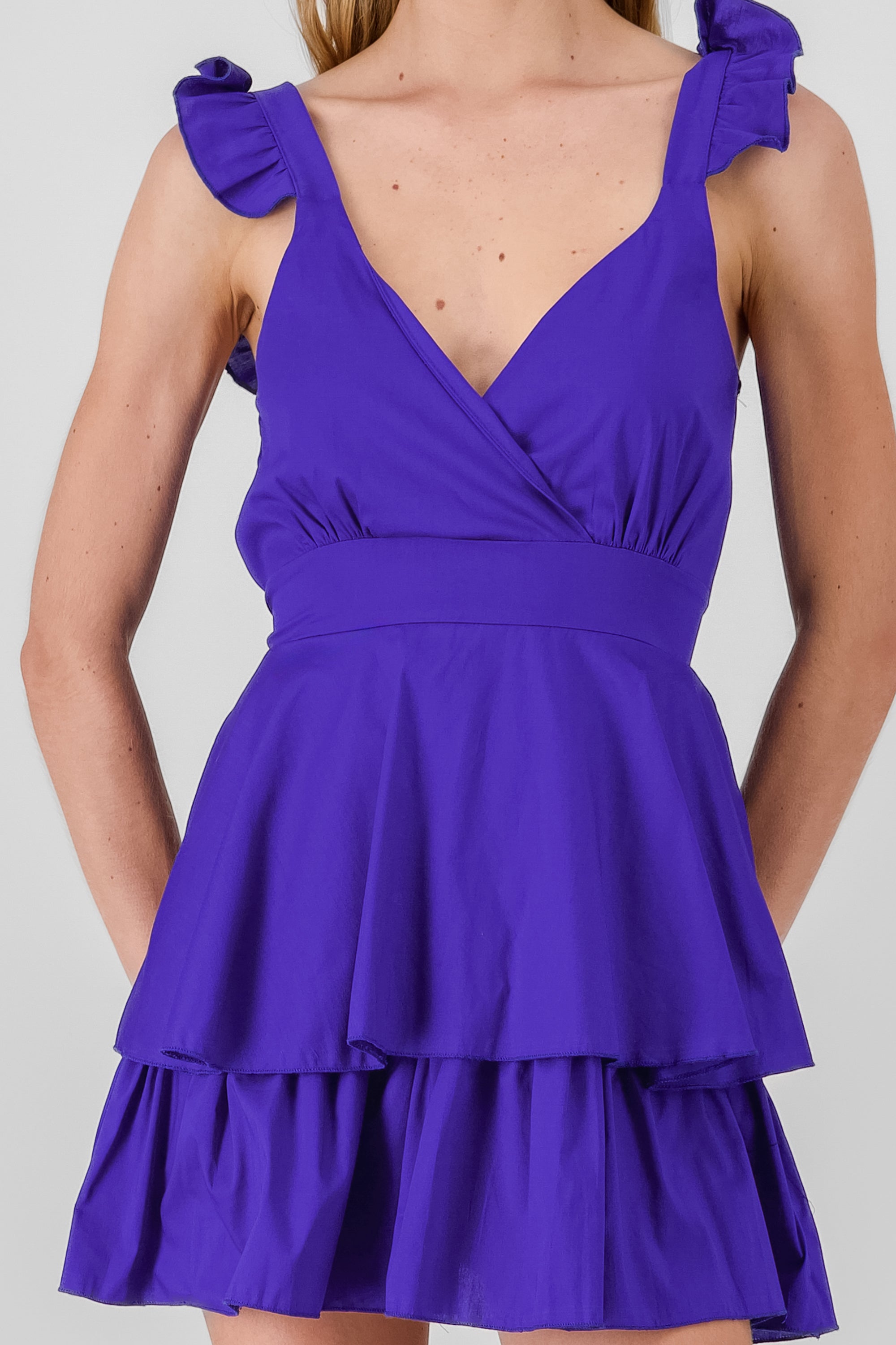 Vestido Tirantes Detalle Olanes AZUL REY