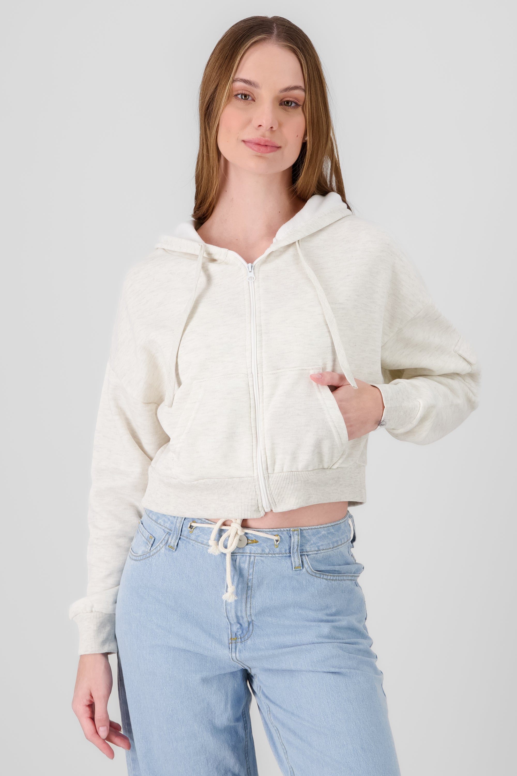 Sudadera cropped con bolsa cargo ARENA