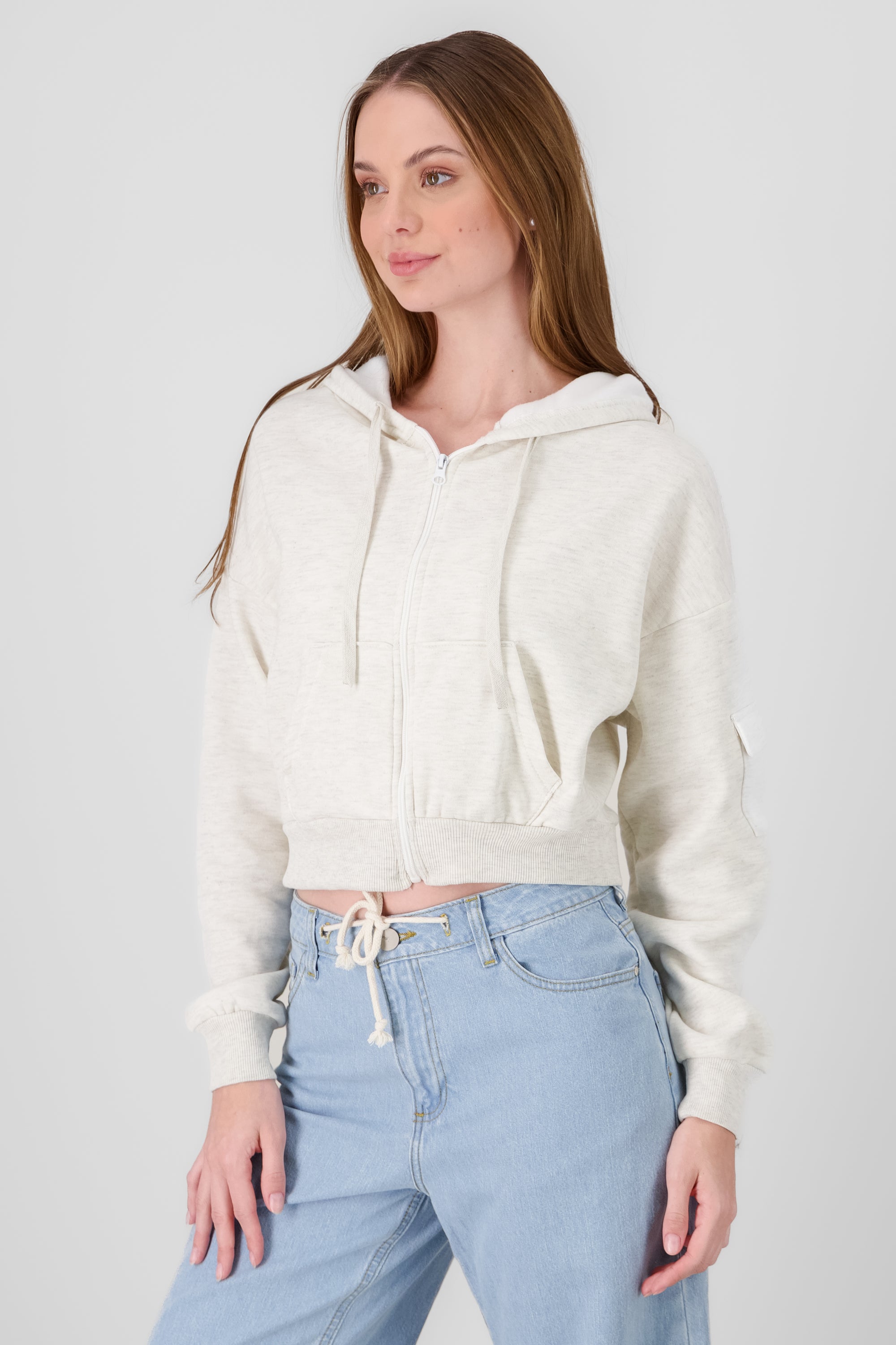 Sudadera cropped con bolsa cargo ARENA