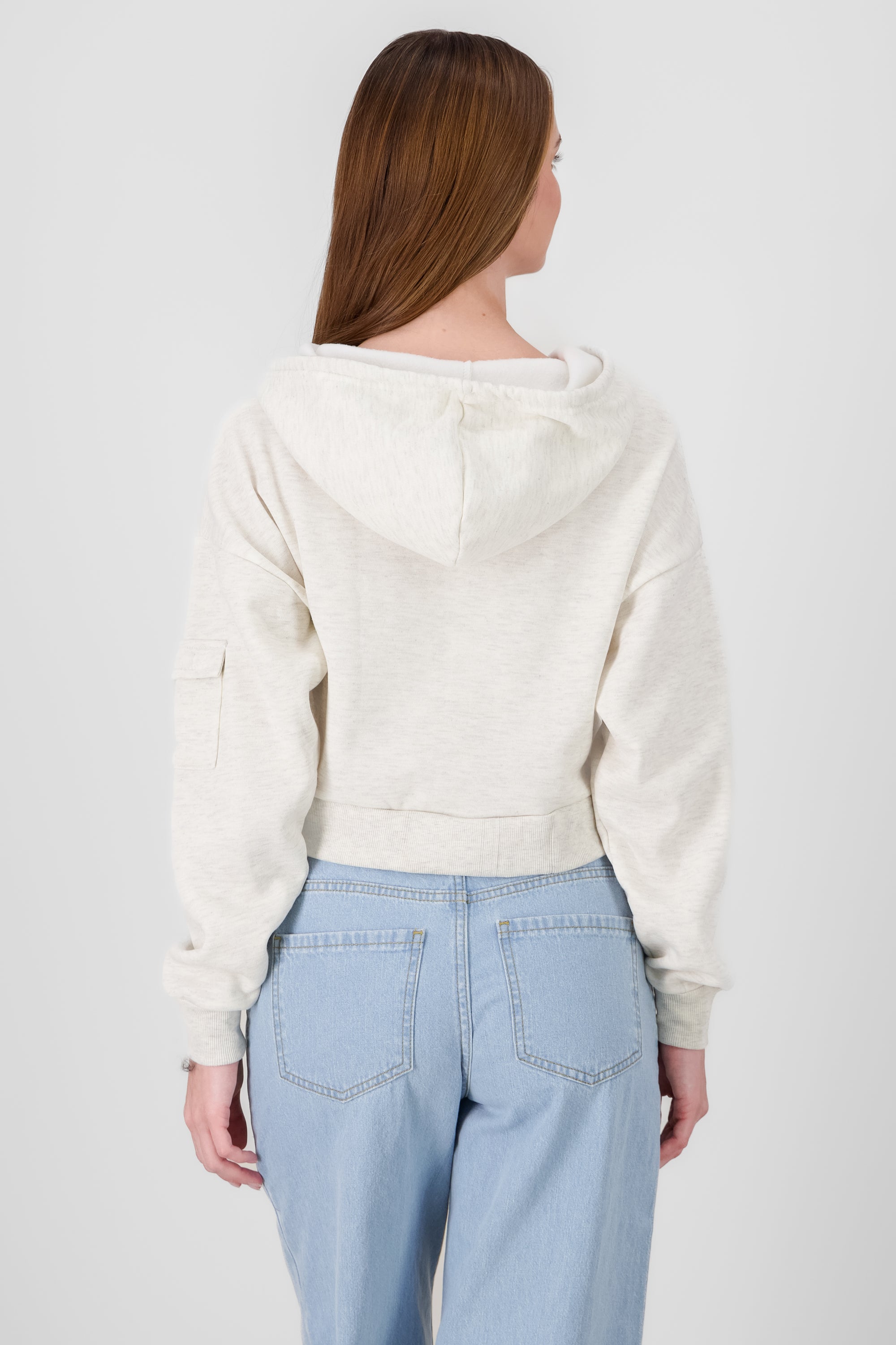 Sudadera cropped con bolsa cargo ARENA