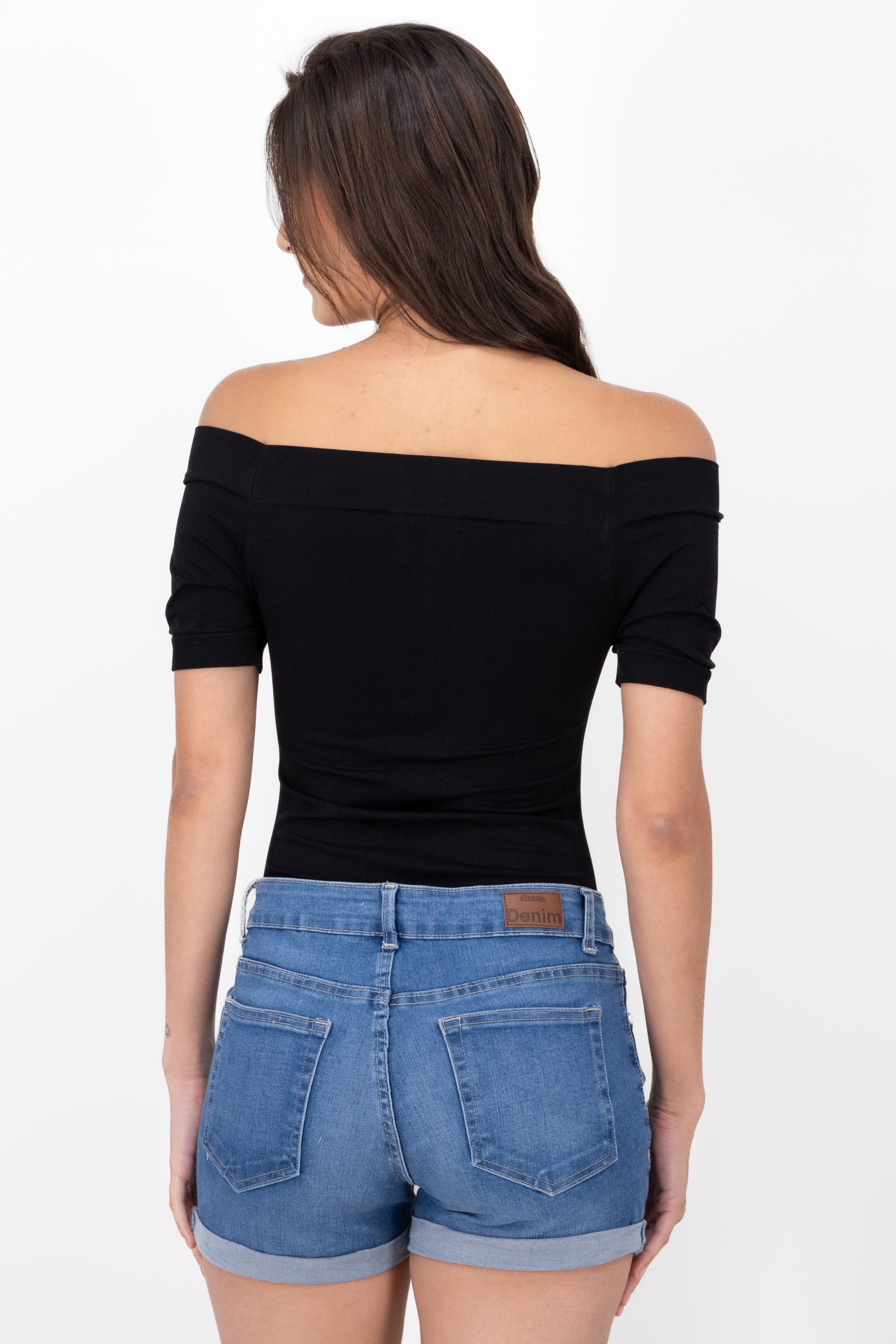 Bodysuit Liso Hombros Descubiertos NEGRO