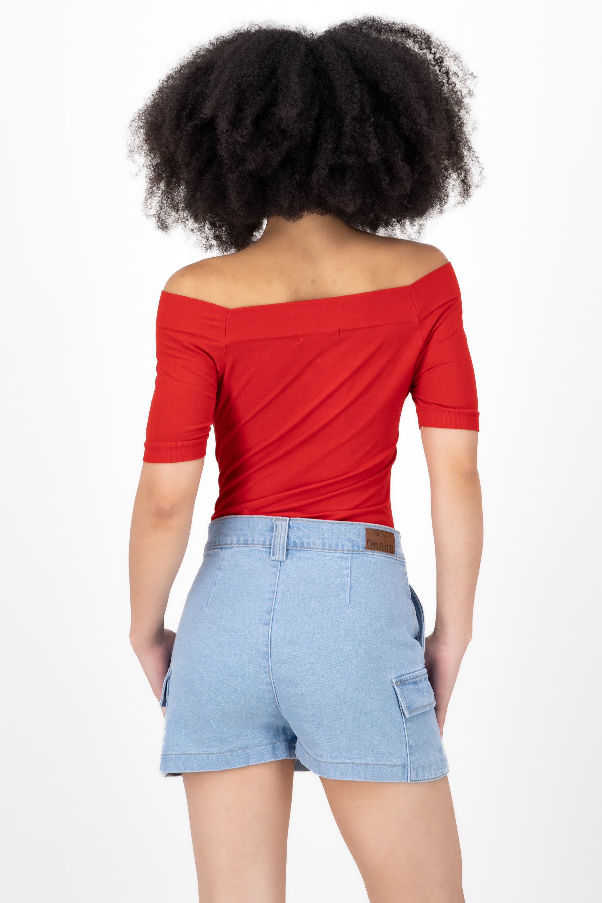 Bodysuit Liso Hombros Descubiertos ROJO