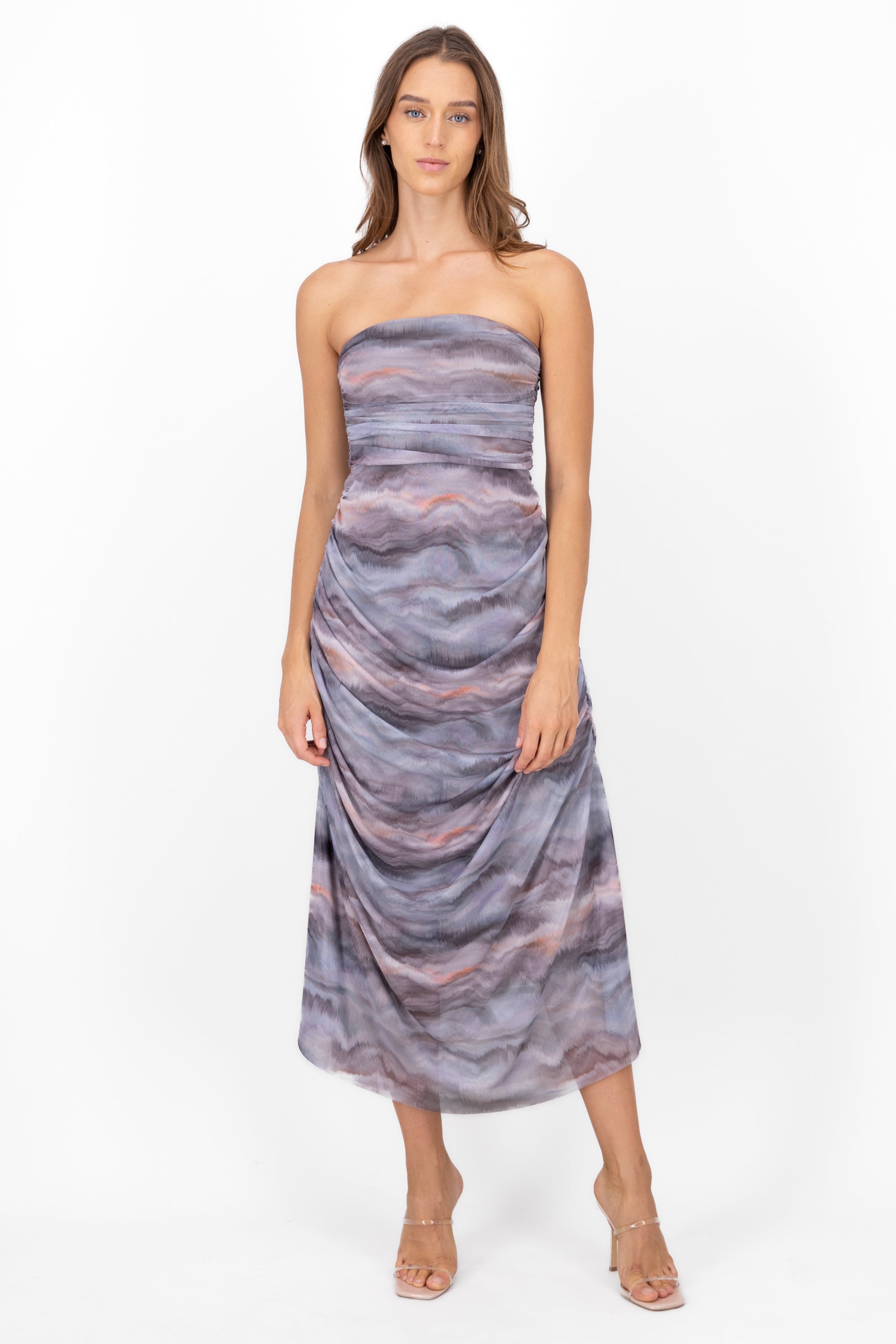 Maxi Vestido Mesh Tie Dye GRIS COMBO