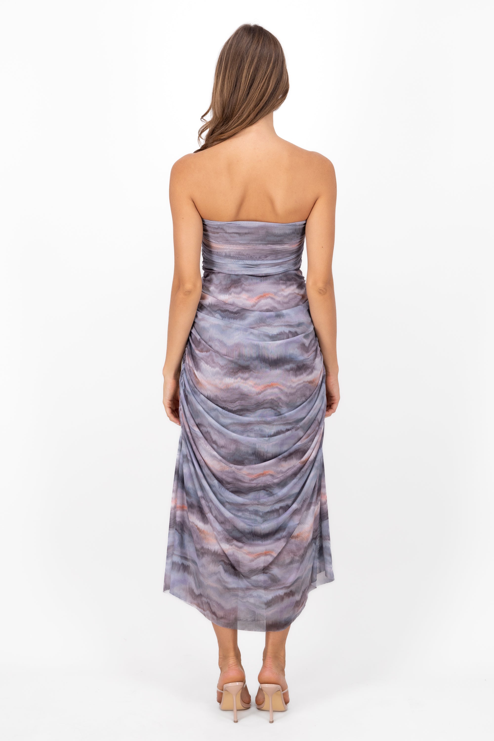 Maxi Vestido Mesh Tie Dye GRIS COMBO