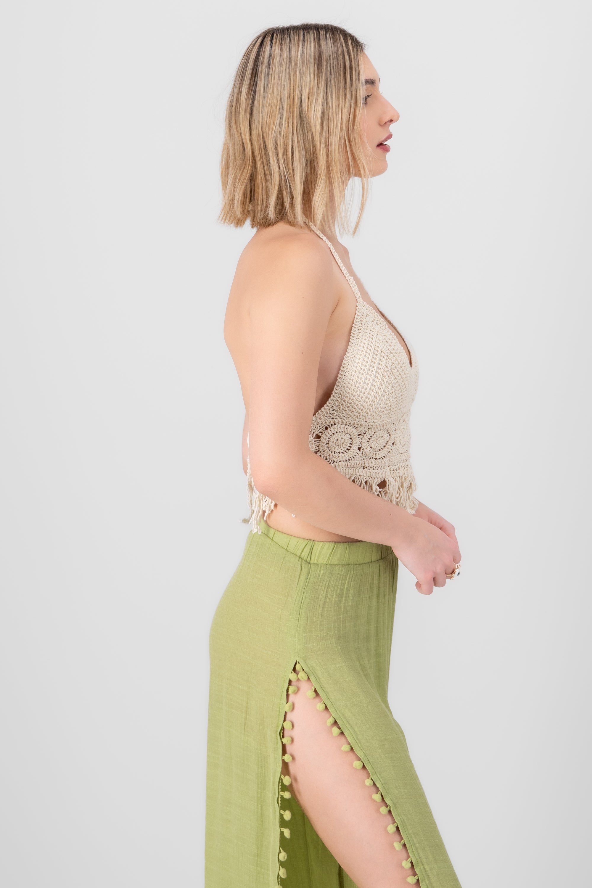 Crop top crochet BEIGE