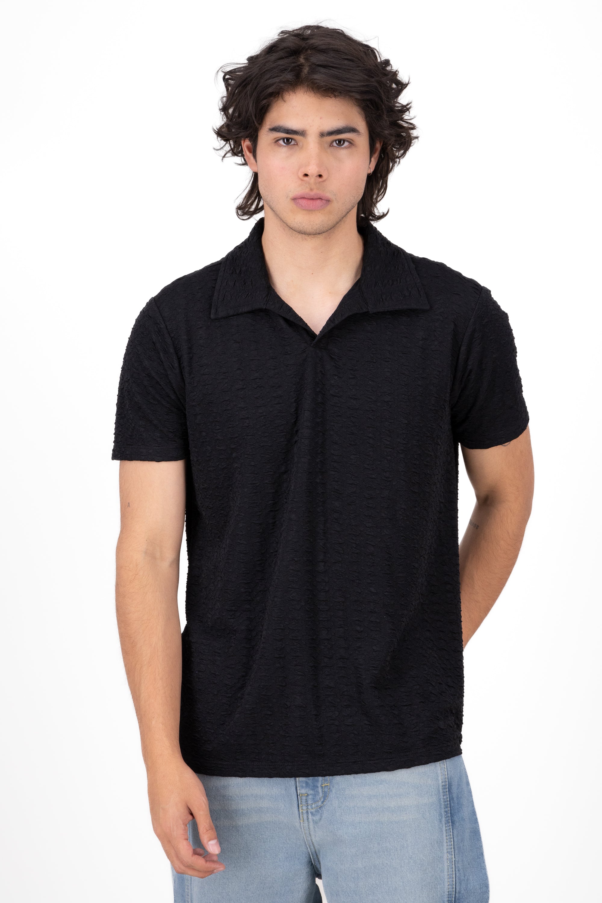 Manga shirt cutting texture BLACK