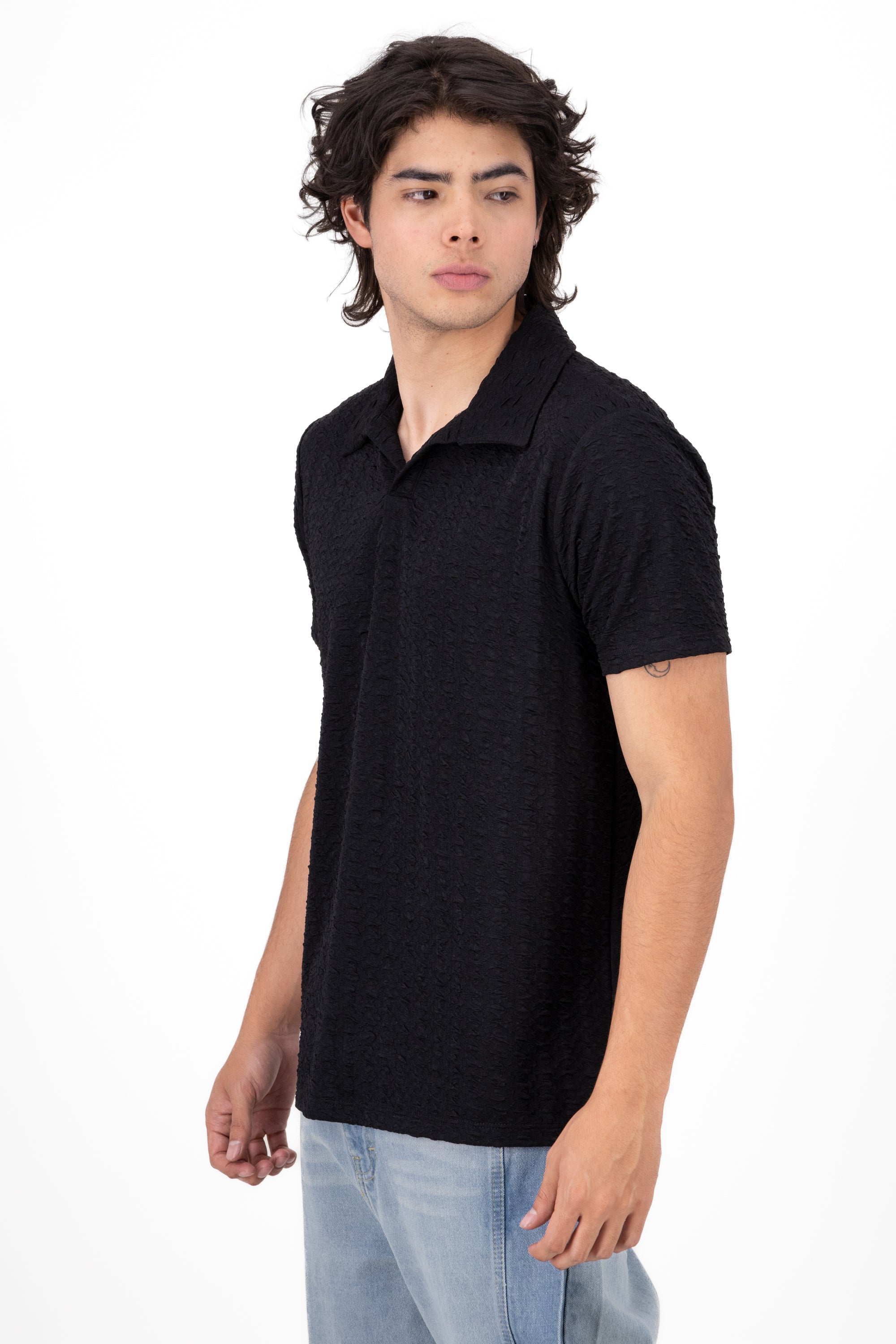 Manga shirt cutting texture BLACK