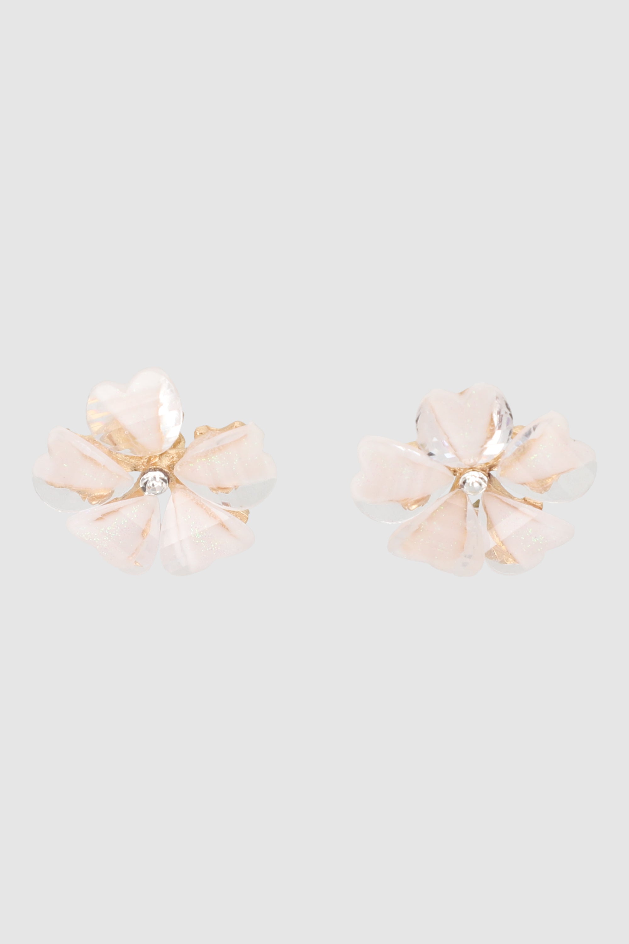 ARETES FLOR CRISTAL BEIGE