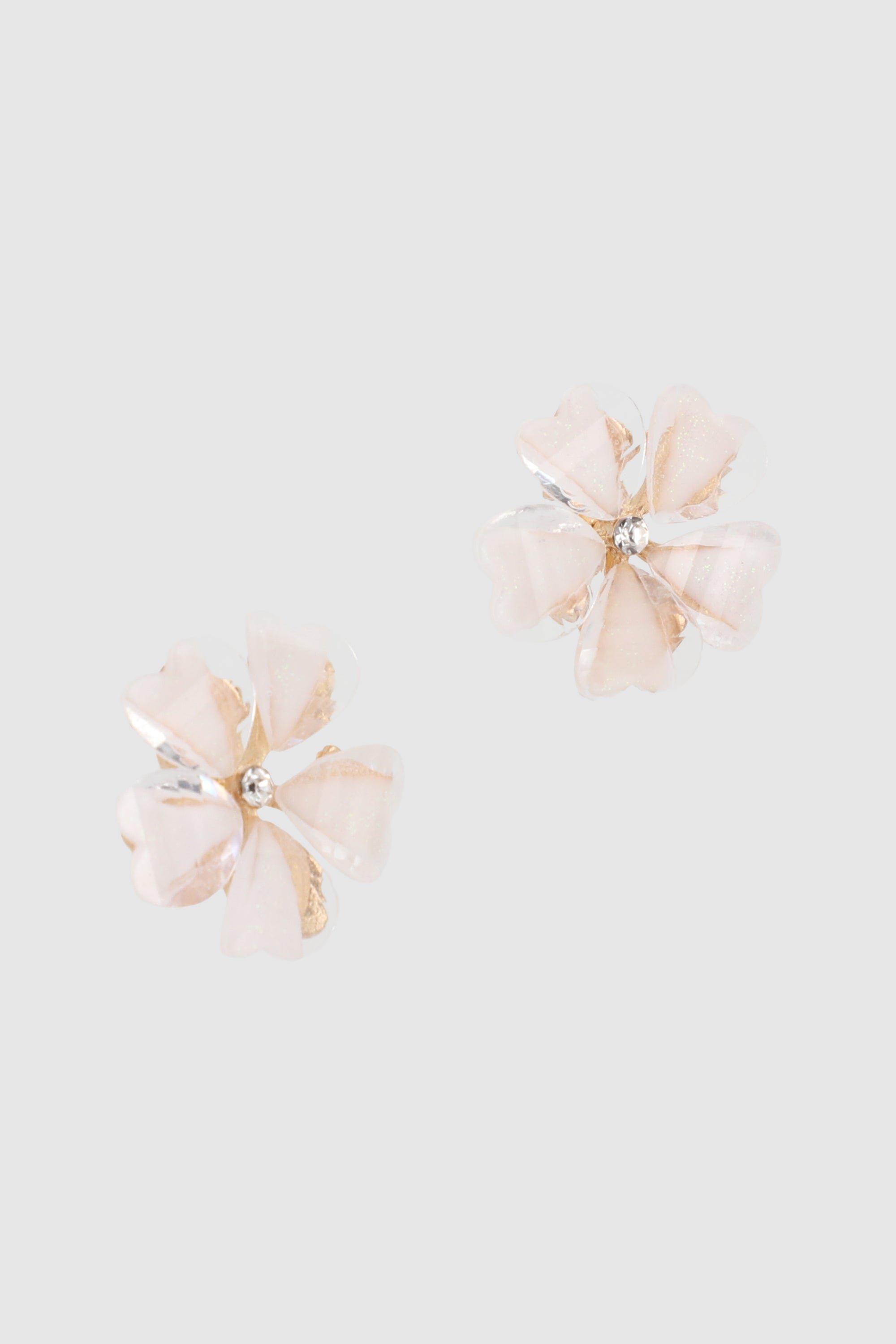 ARETES FLOR CRISTAL BEIGE