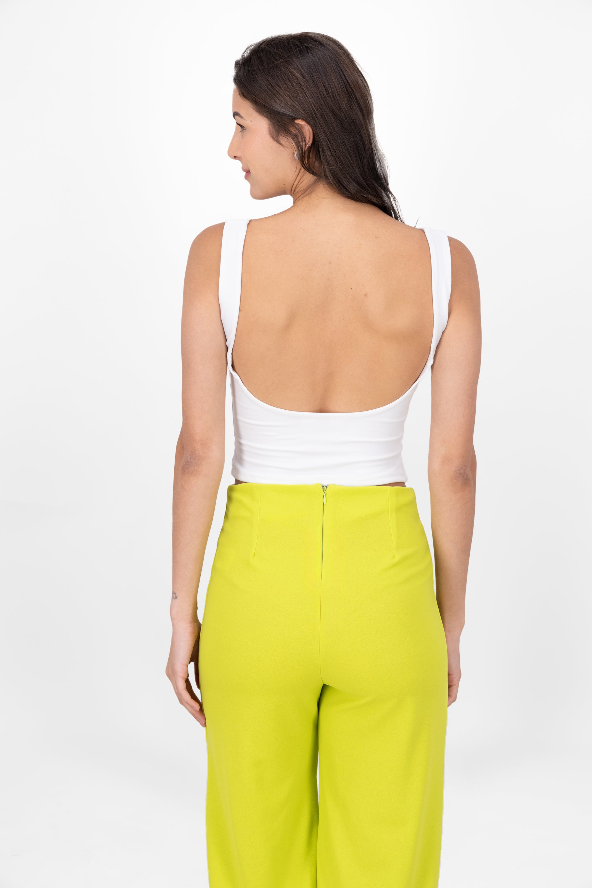 Top Con Tirantes Cropped Liso BLANCO