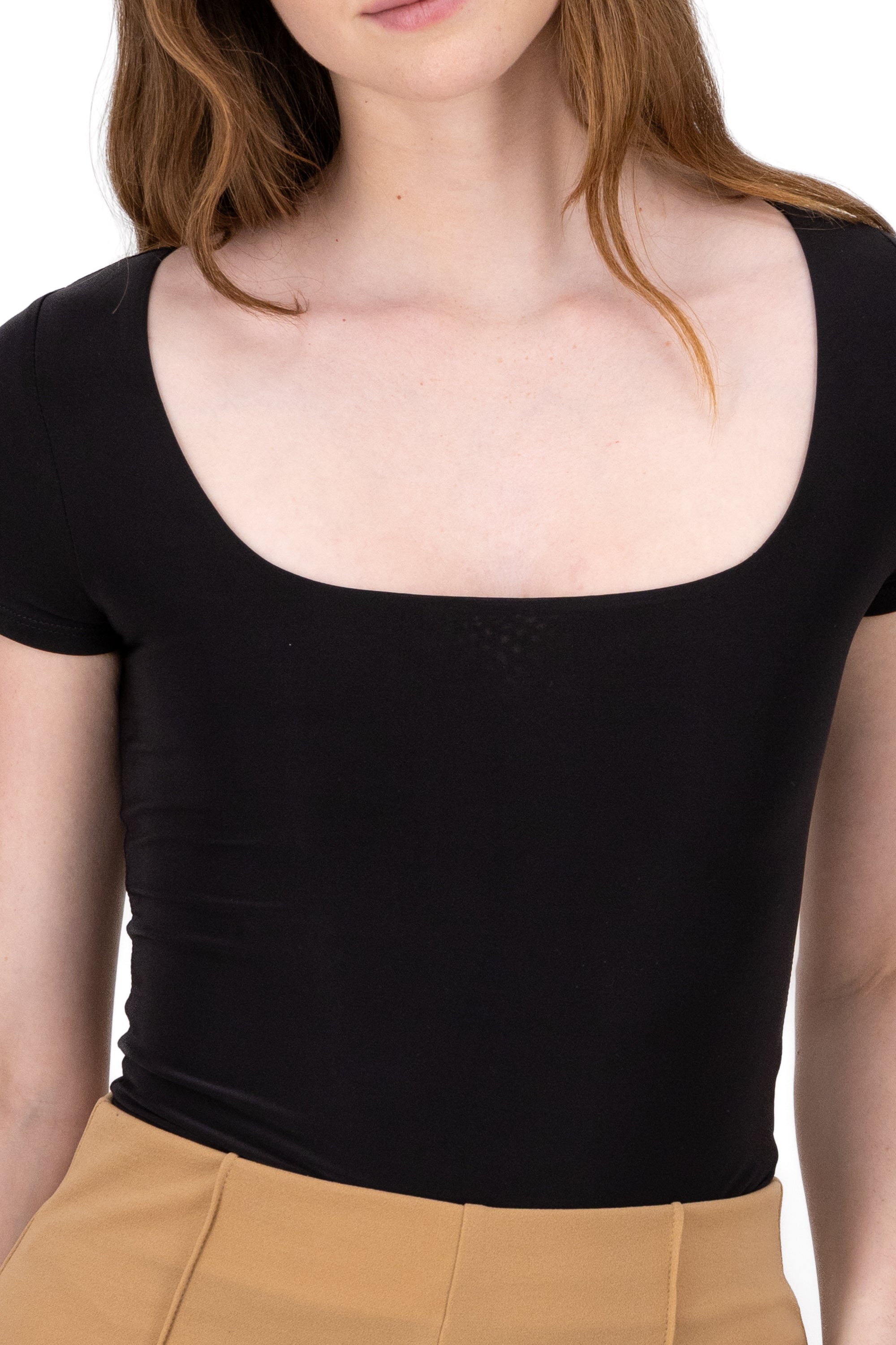 Body neckline double fabric BLACK