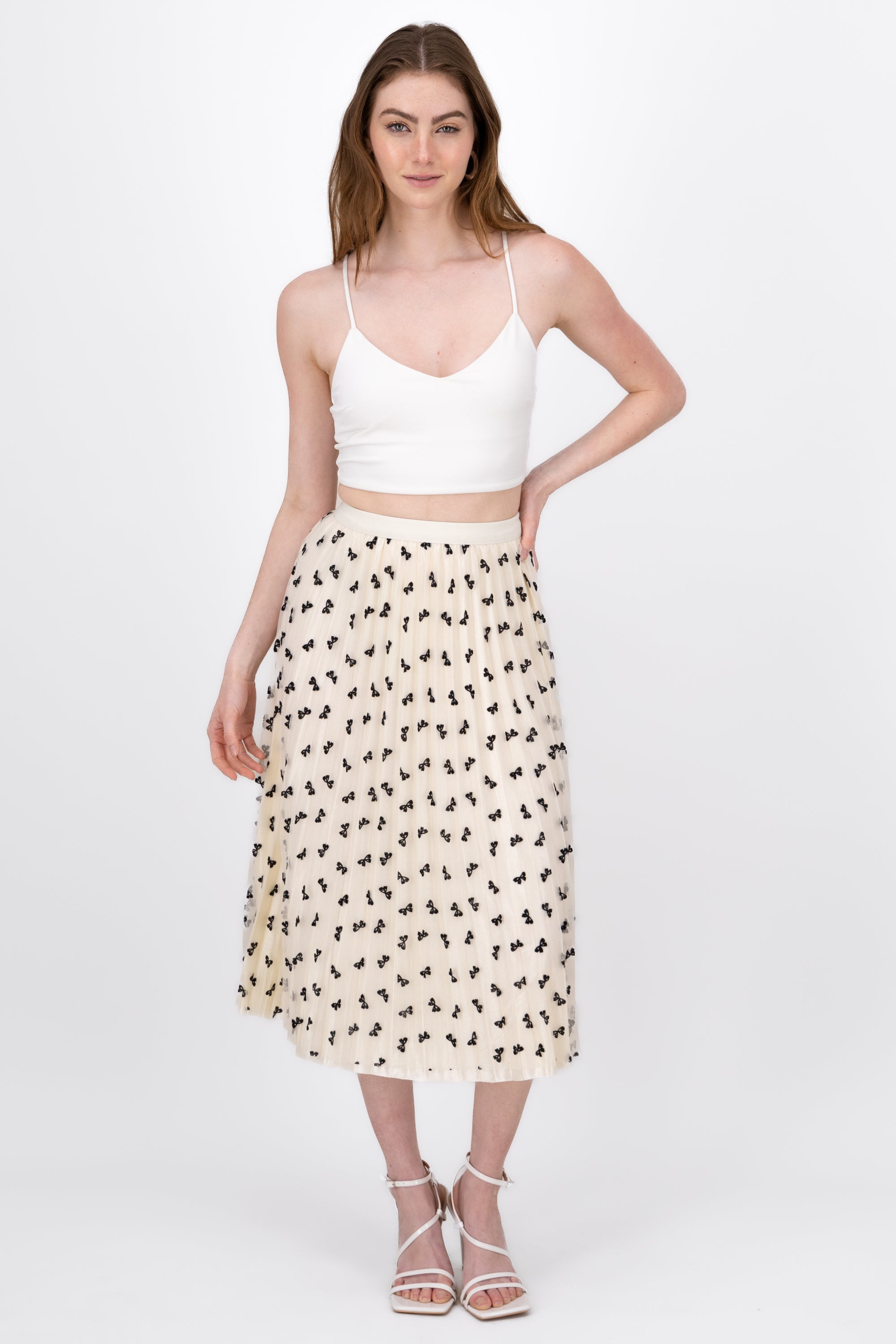 MIDI MESH MONO skirt CREAM