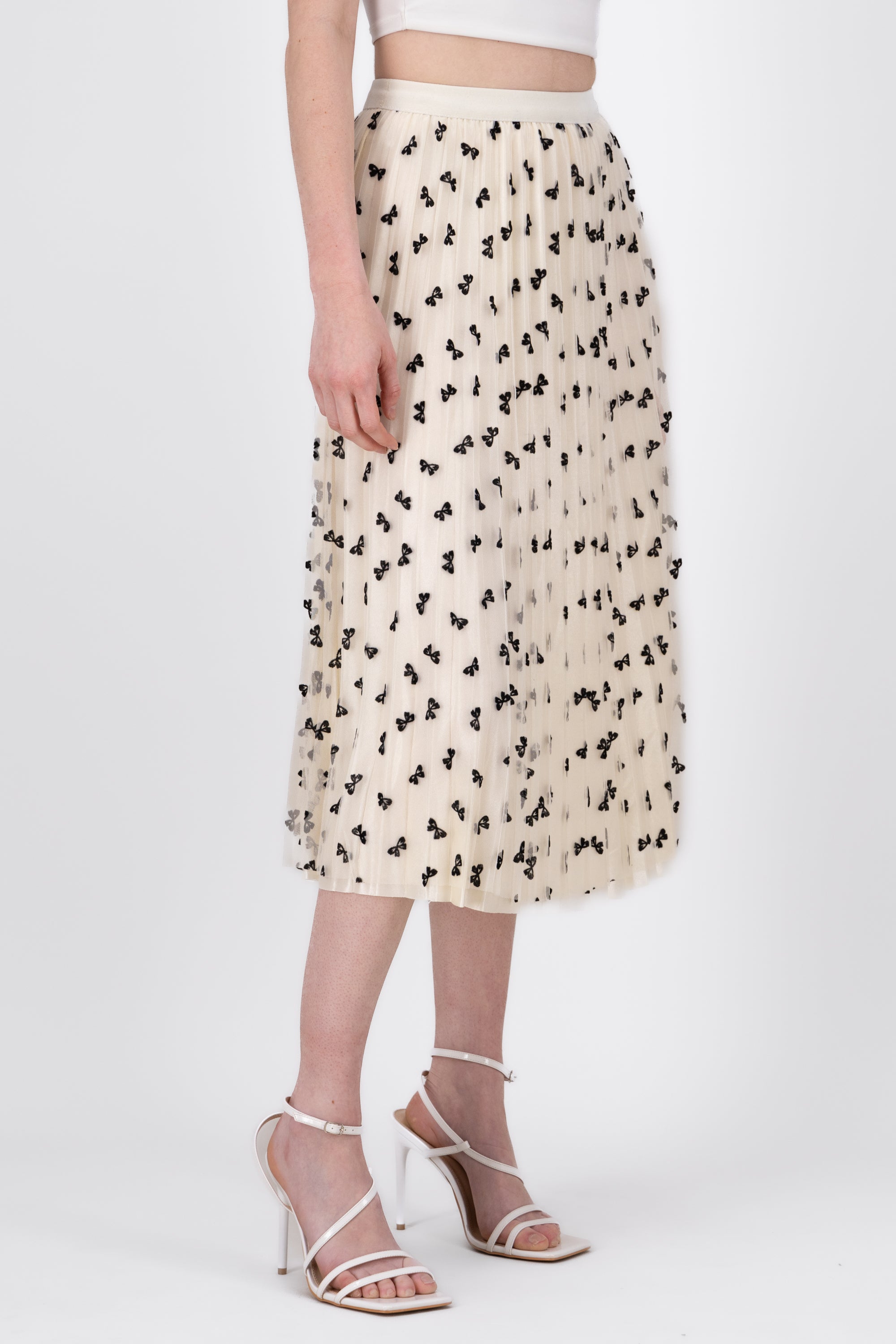 MIDI MESH MONO skirt CREAM