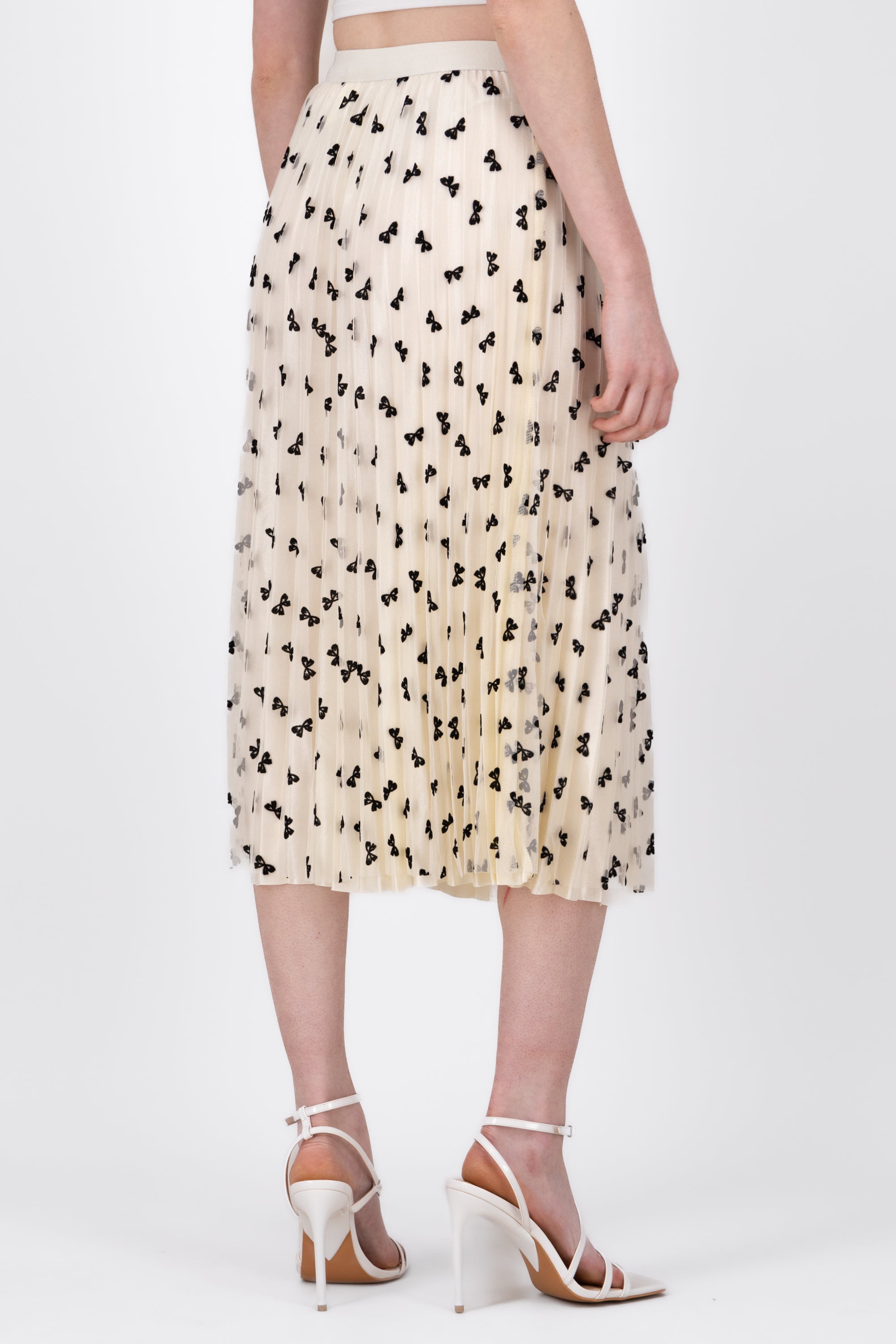 MIDI MESH MONO skirt CREAM