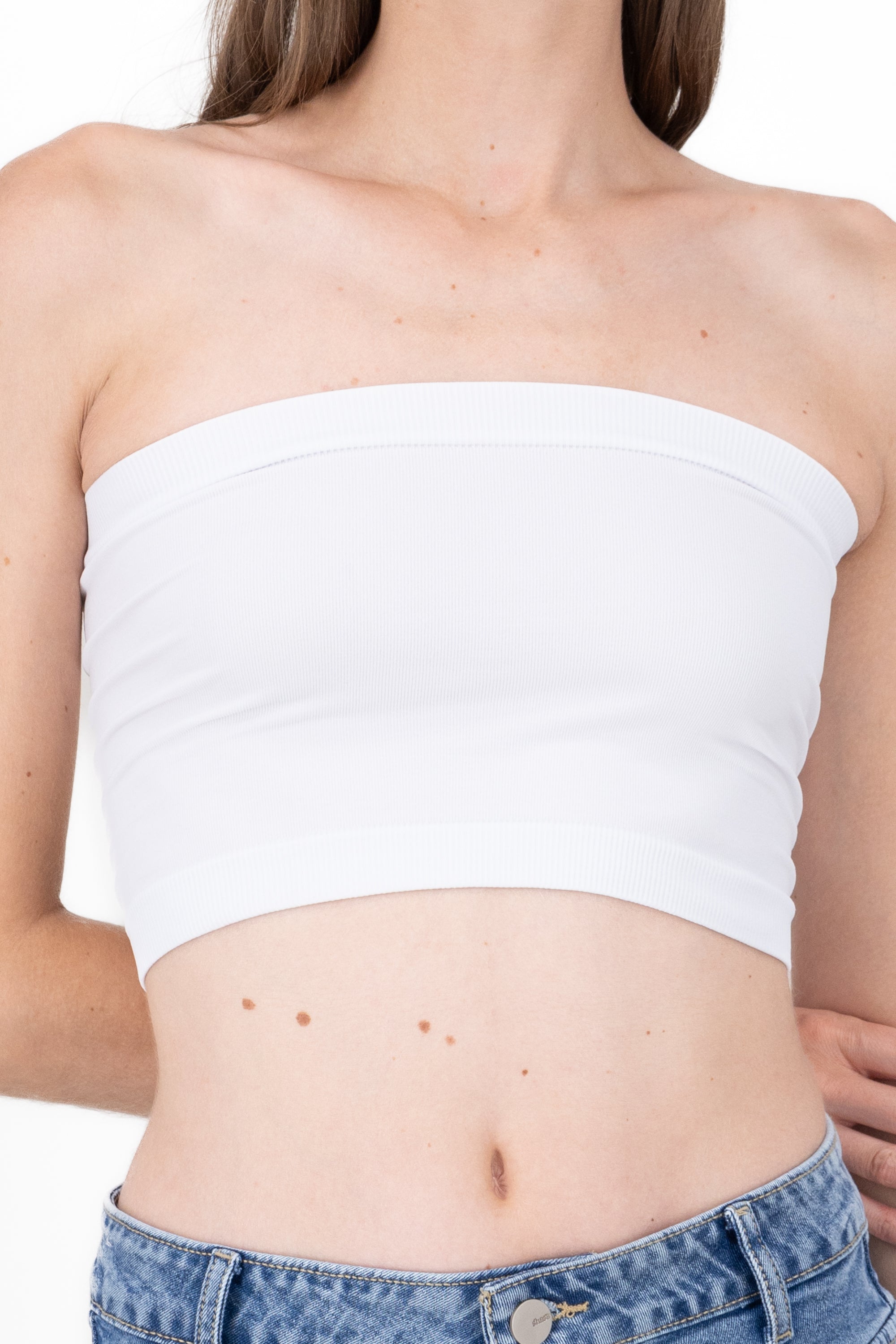 Top strapless smooth WHITE