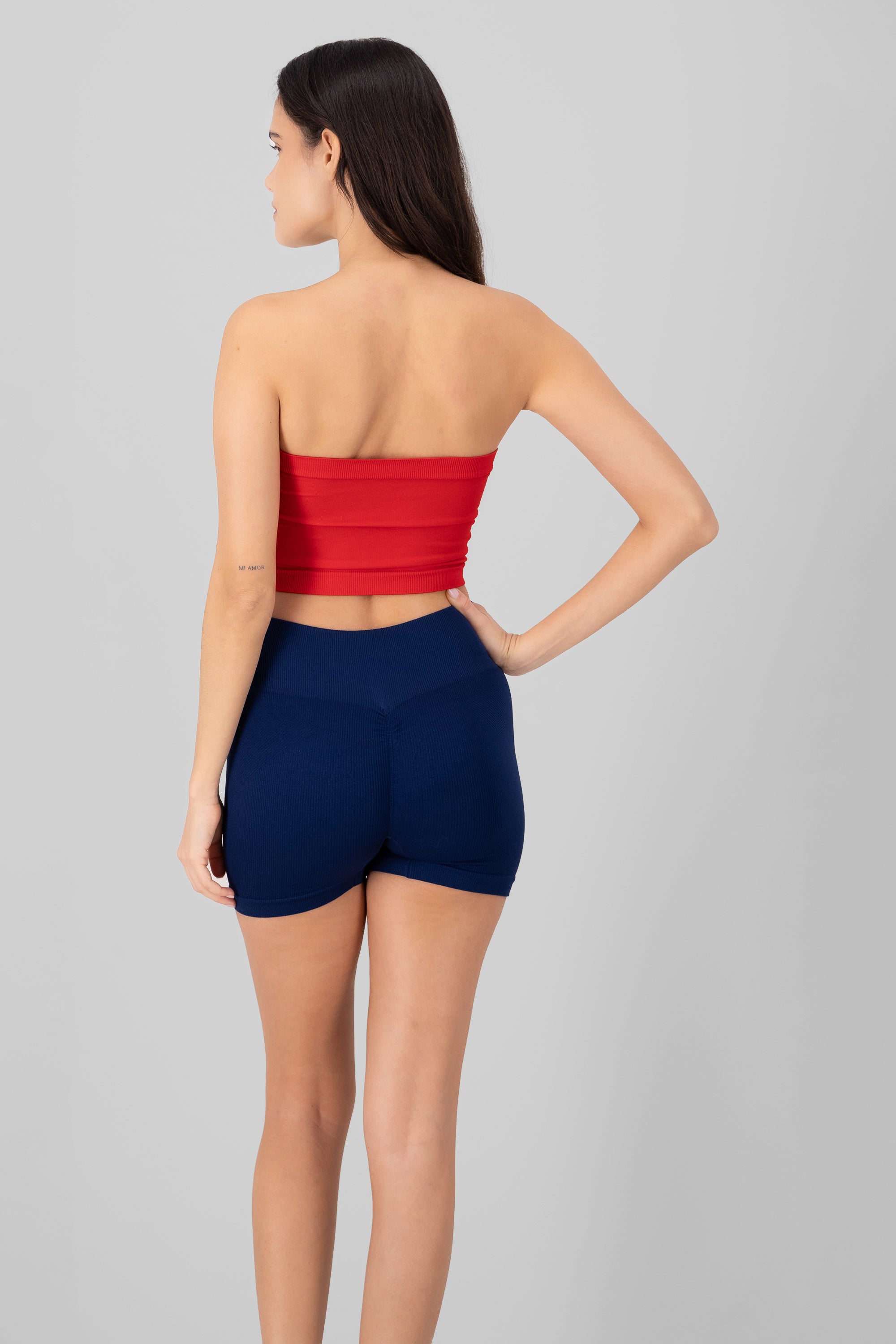 Top strapless smooth RED