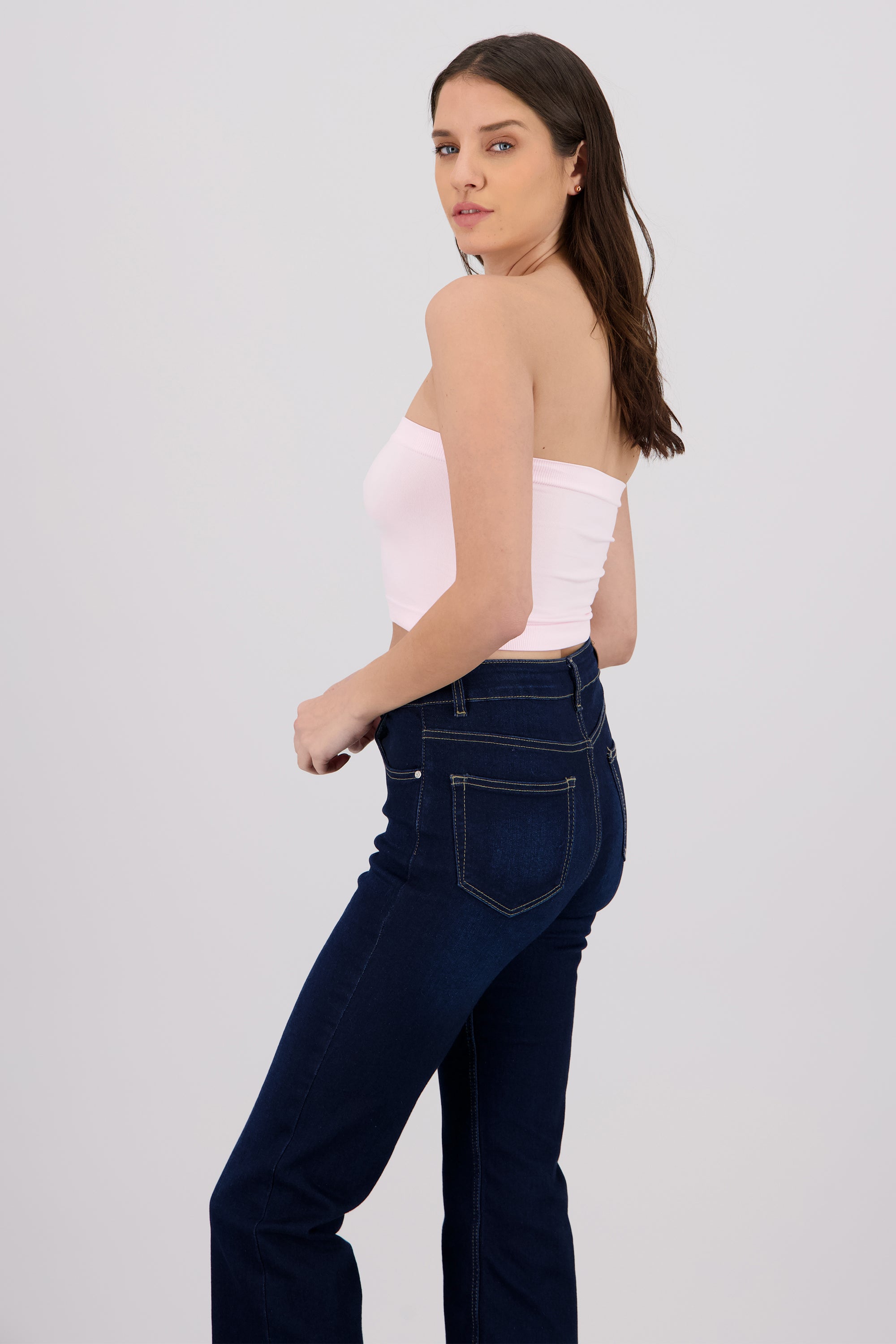 Top strapless liso ROSA PASTEL