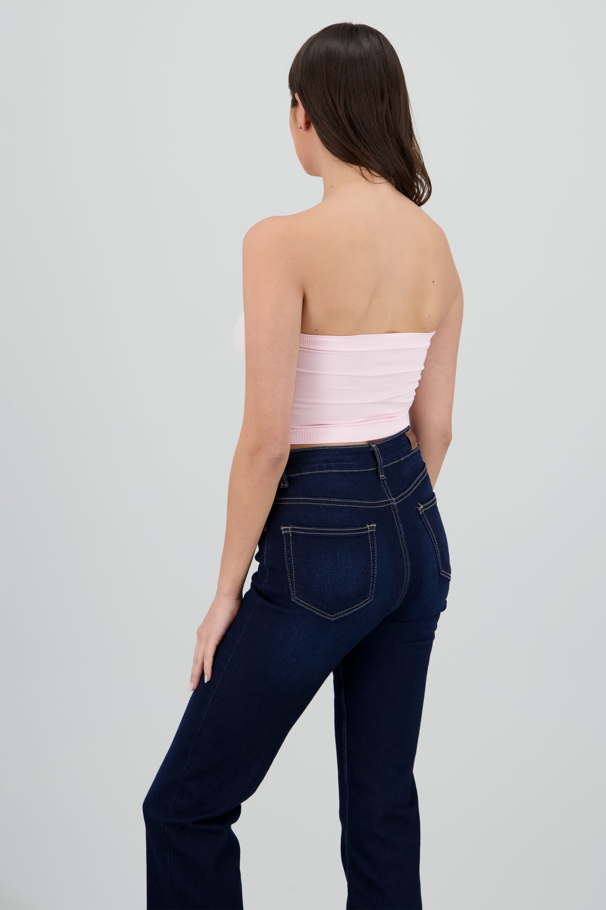 Top strapless liso ROSA PASTEL