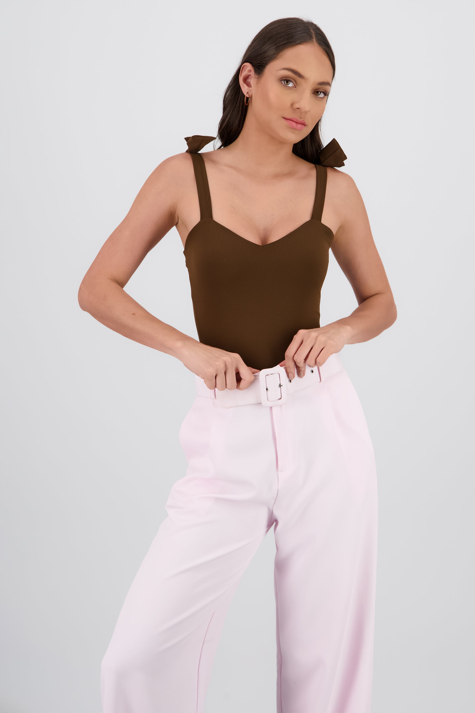 Bodysuit Liso Con Tirante Moños Hypsters CAFE