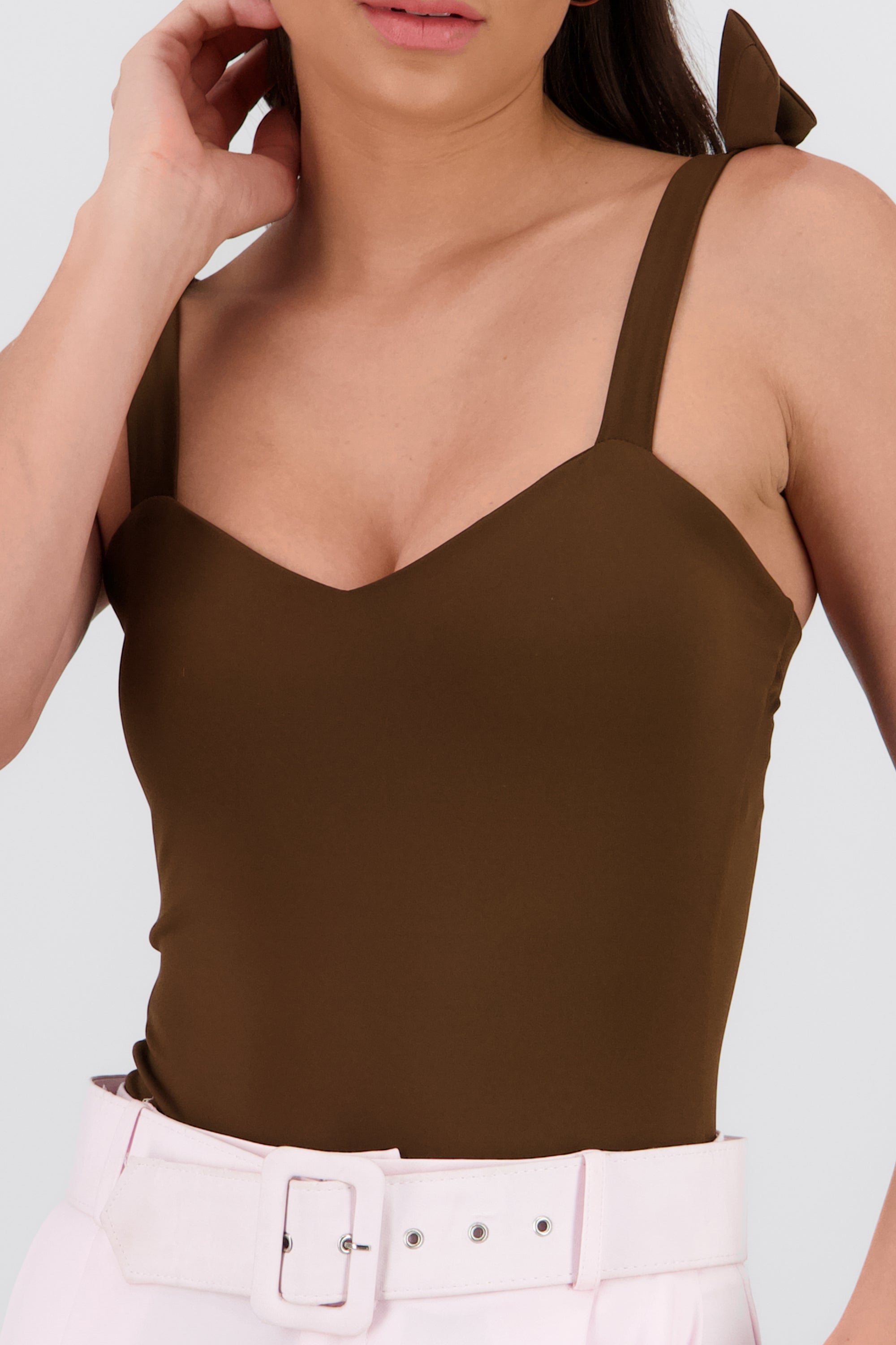 Bodysuit Liso Con Tirante Moños Hypsters CAFE