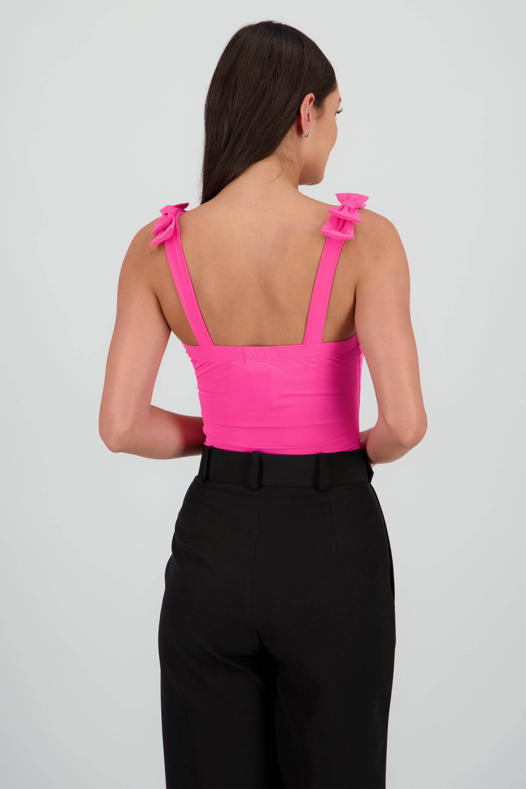 Bodysuit Liso Con Tirante Moños Hypsters ROSA NEON