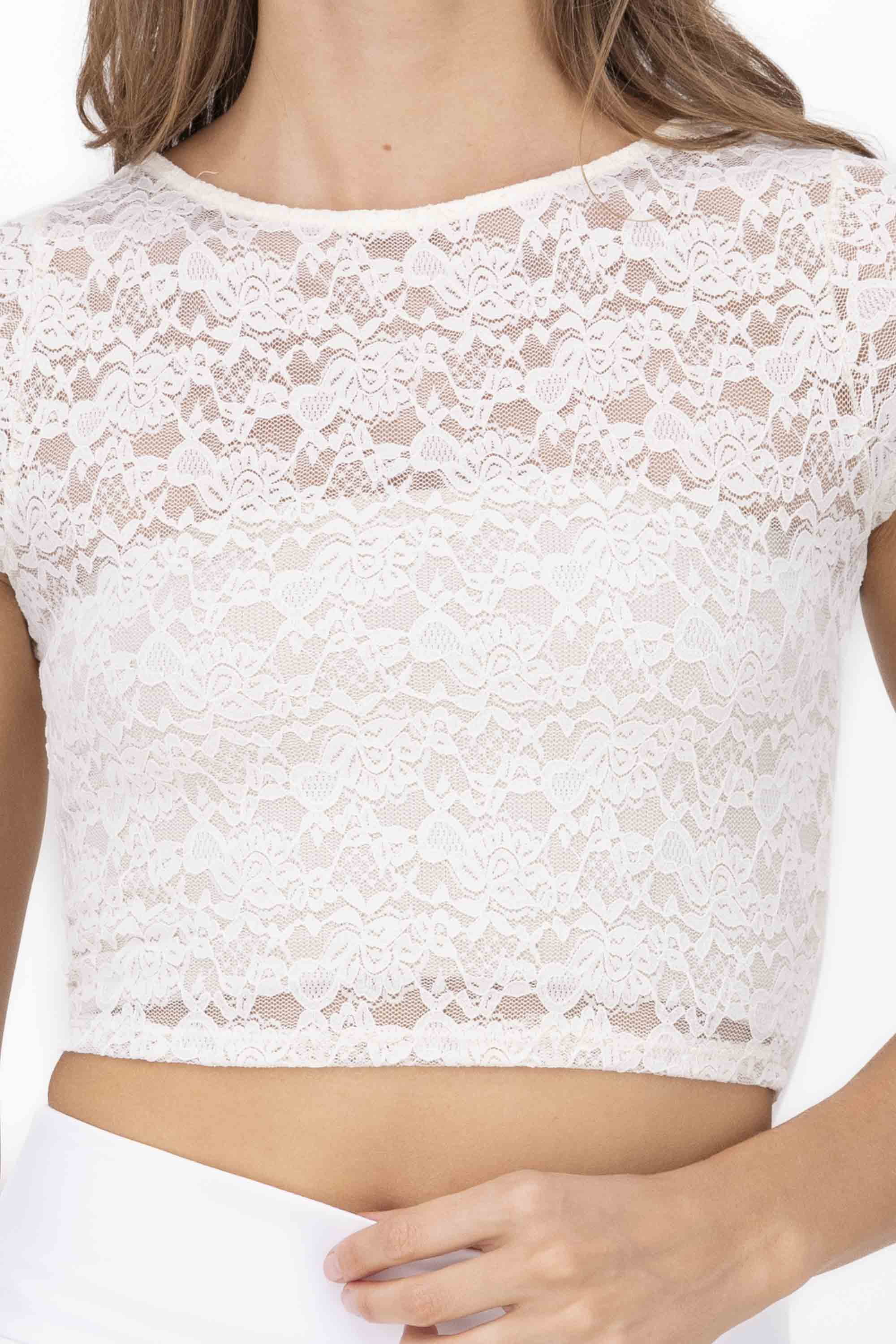 Top mini lace CREAM