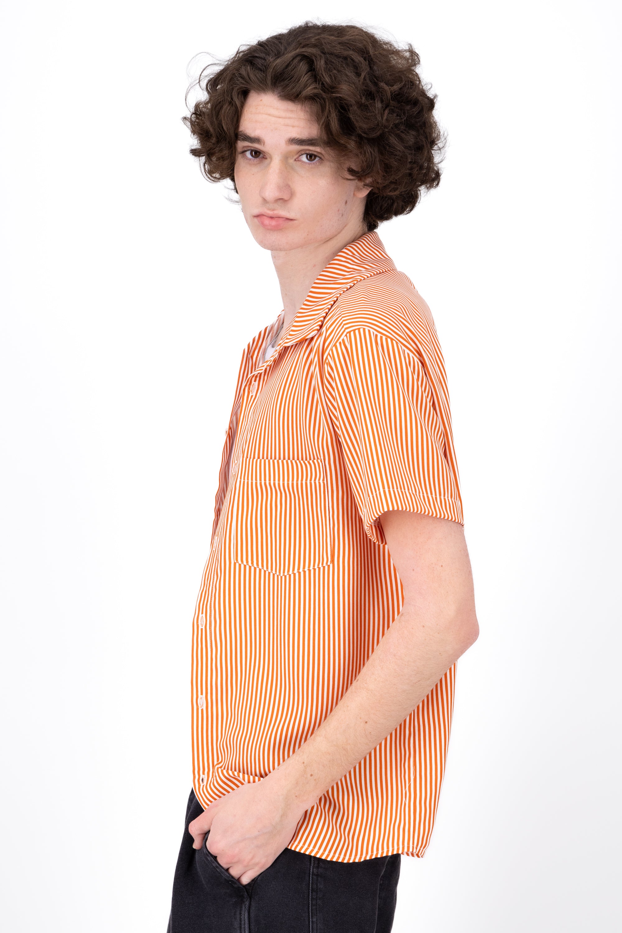 Short manga shirt stripes Combo orange