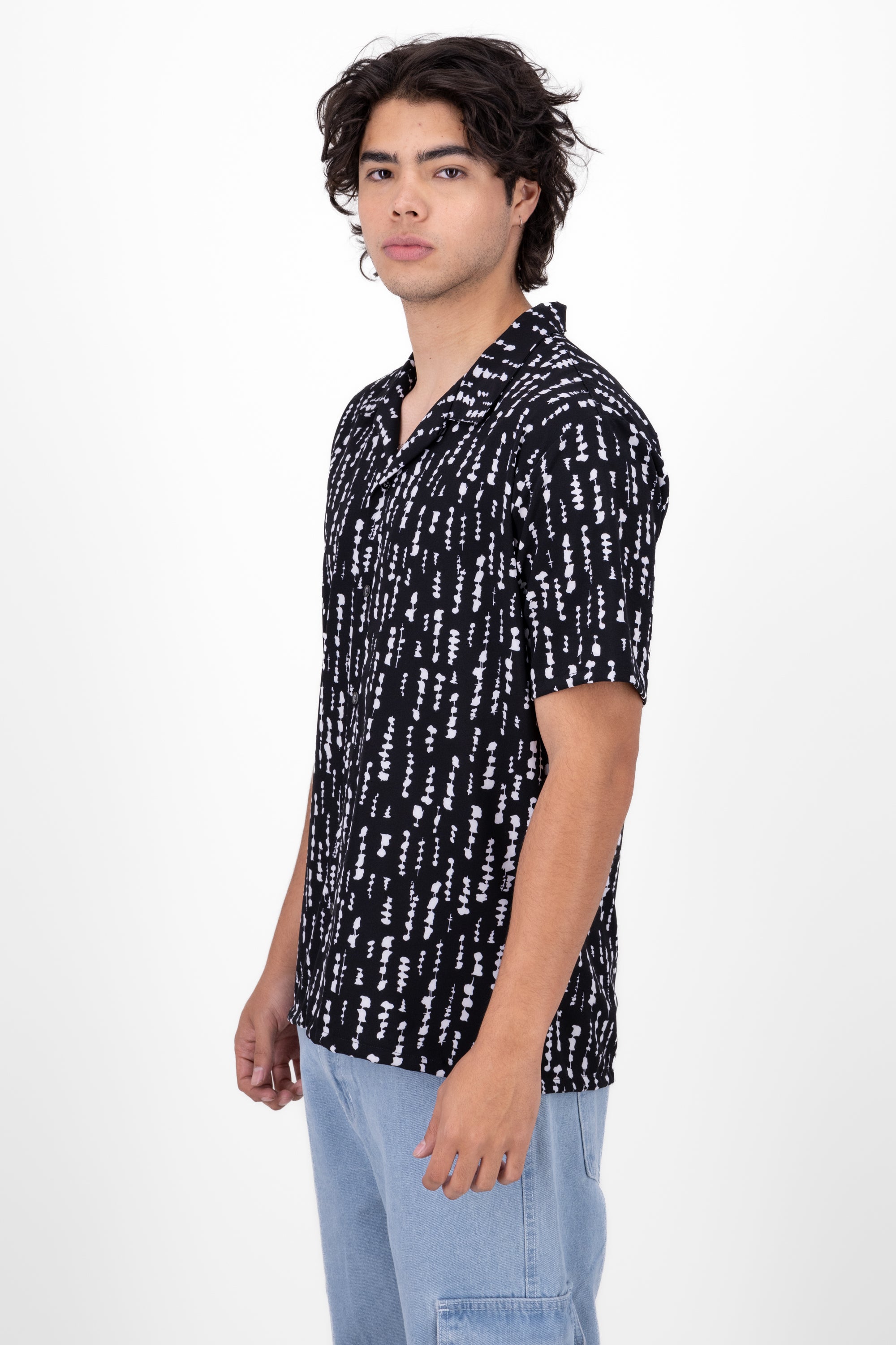 Short manga shirt Pattern Black Combo