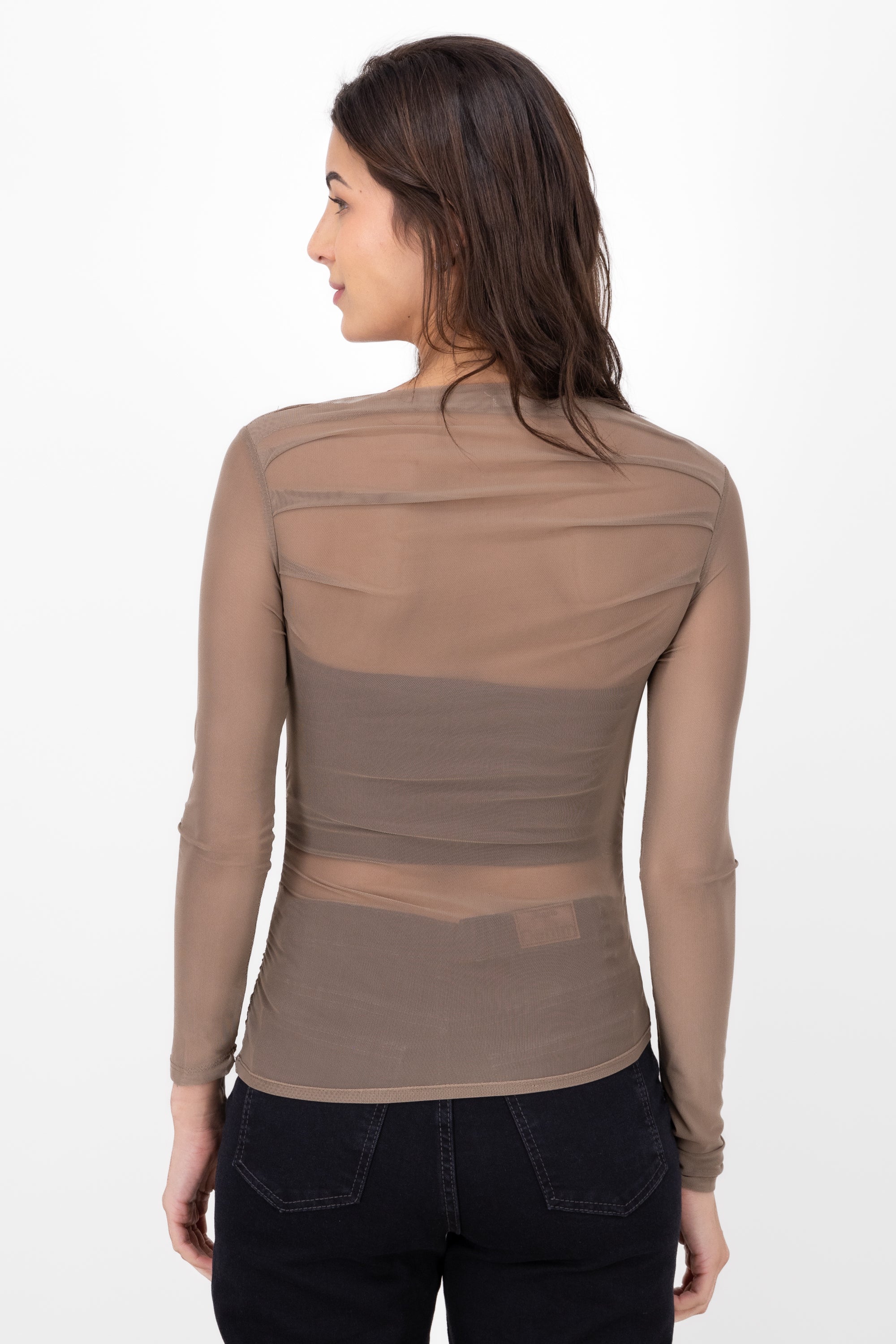 Mesh Lisa M/L blouse COFFEE